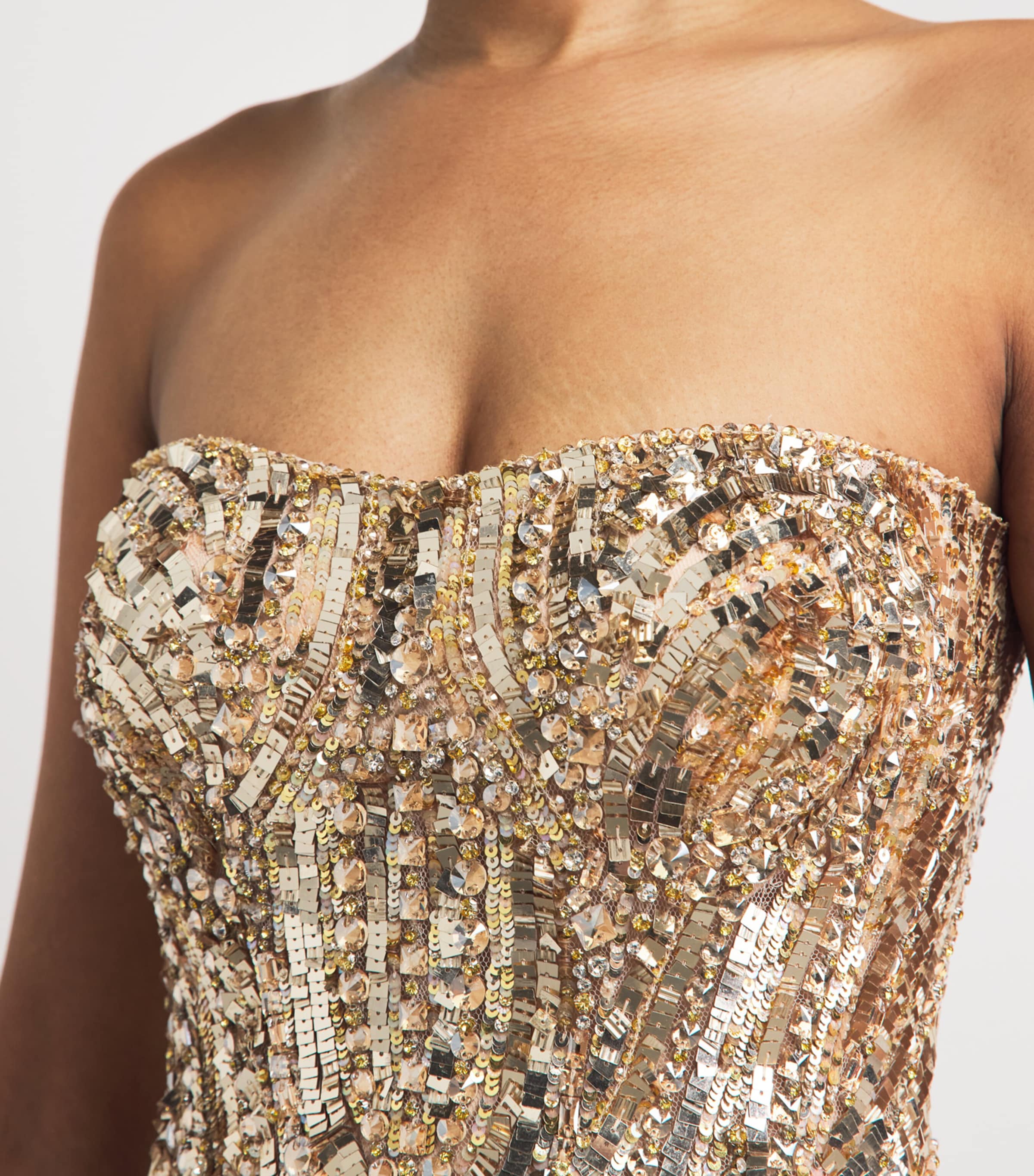 Jenny Packham Womens Embellished Euphoria Gown Illusion Image 5