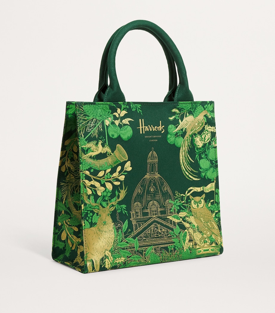 Small House of Harrods Jacquard Shopper Bag GREEN Image 2
