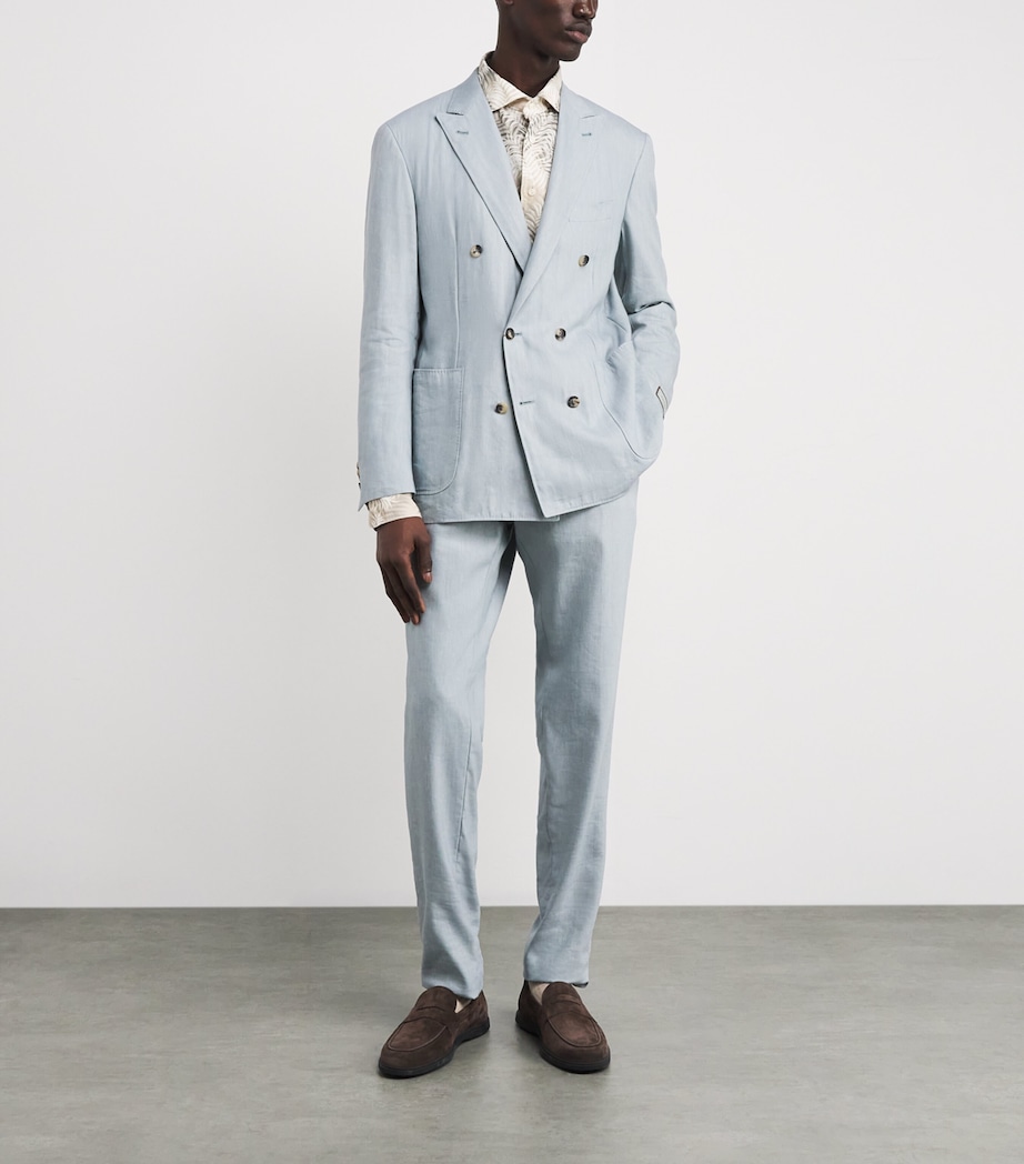 Linen Leaf Print Contemporary Fit Shirt 33 BEIGE Image 2