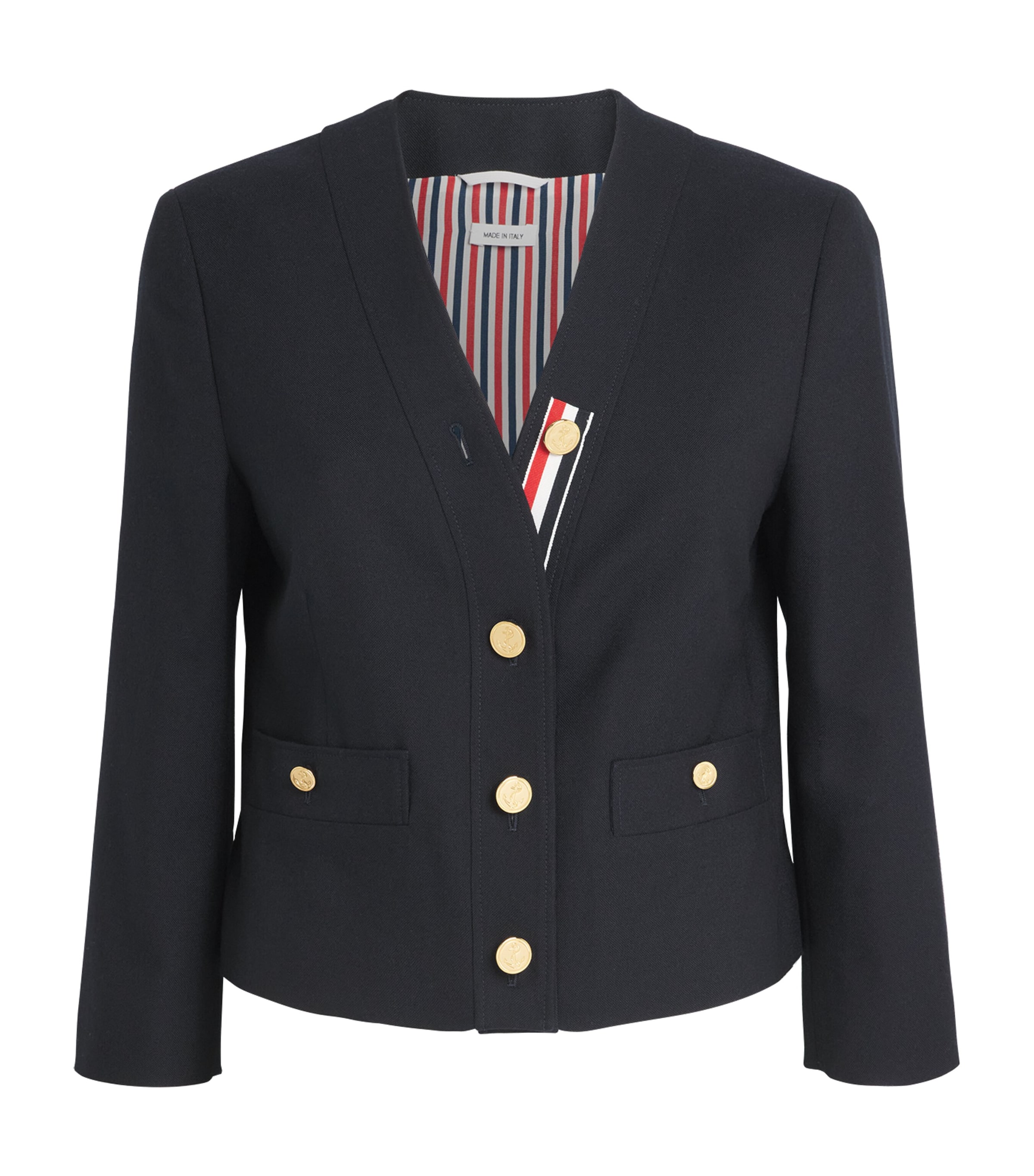 Thom Browne Womens Virgin Wool Jacket Navy Image 1