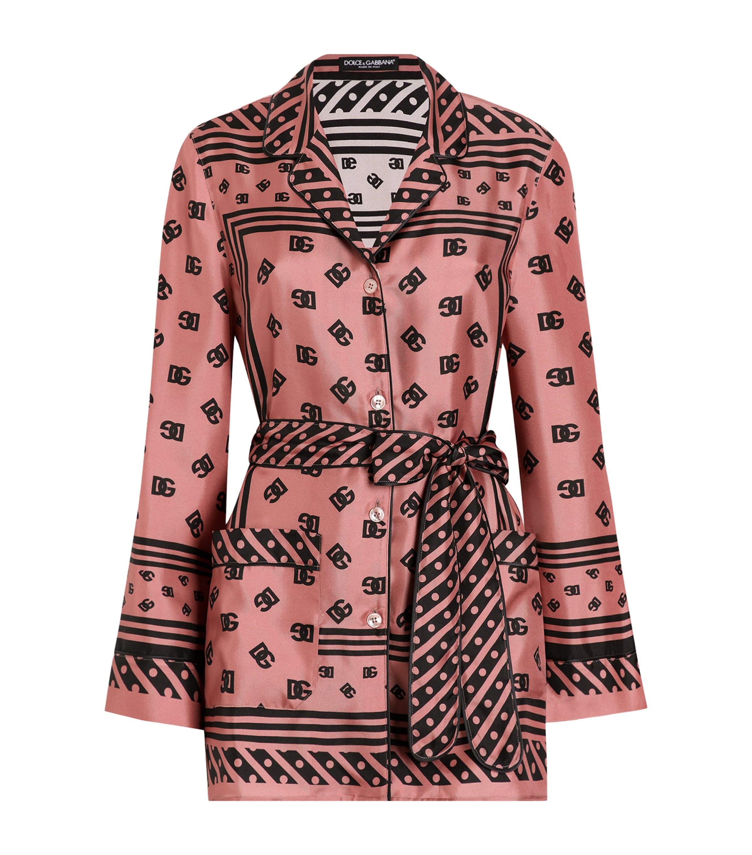 Dolce & Gabbana Silk Shirt With Collared Neck And Long Sleeves