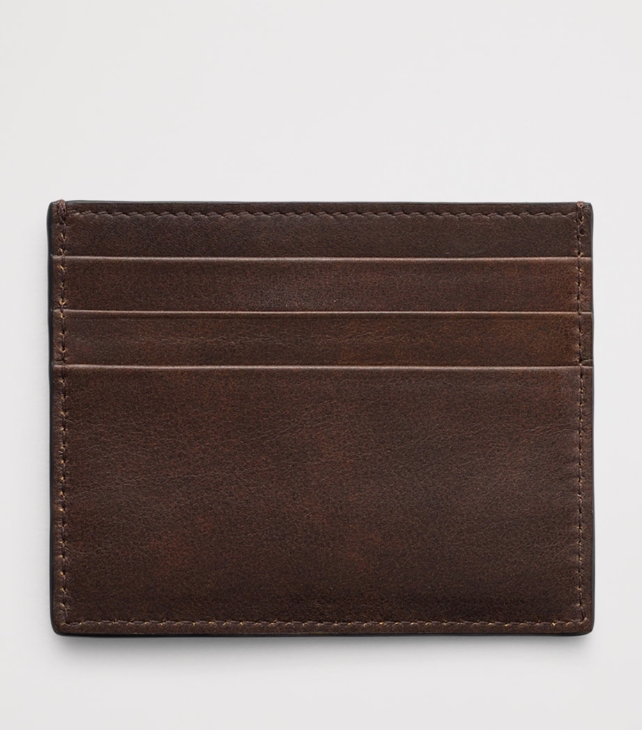 Prada Leather Card Holder Brown Image 3