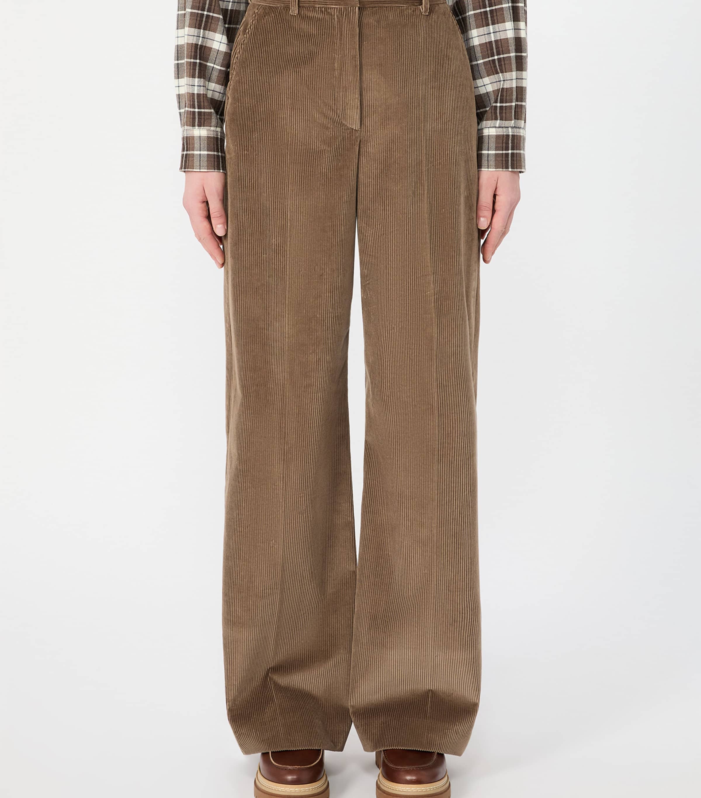 Weekend Max Mara Womens Corduroy Wide-Leg Trousers Light Brown Image 3