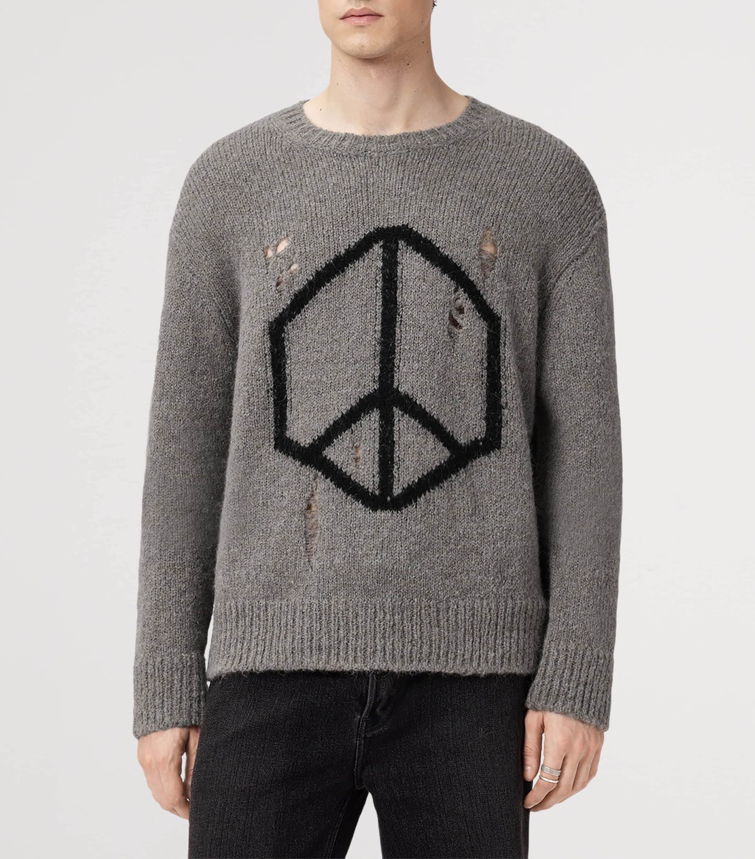 Wool-Blend Message Sweater GUNMETAL GREY Image 5