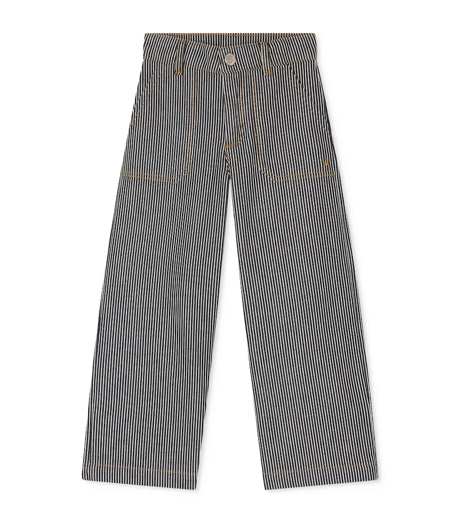 Bonpoint Cotton Stripe Jingle Jeans (10-14 Years) Ra Faux Noir Image 1