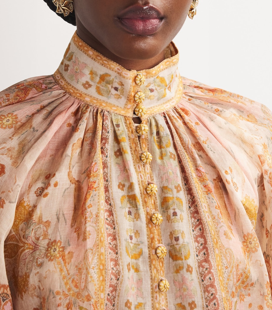 Ramie Acacia Billow Blouse CREAM/PINK MULTI Image 6