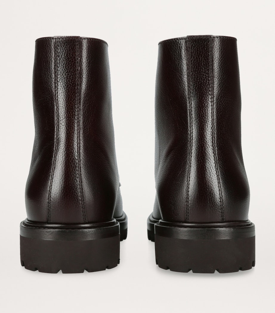 Leather Shearling-Lined Boots BROWN Image 2