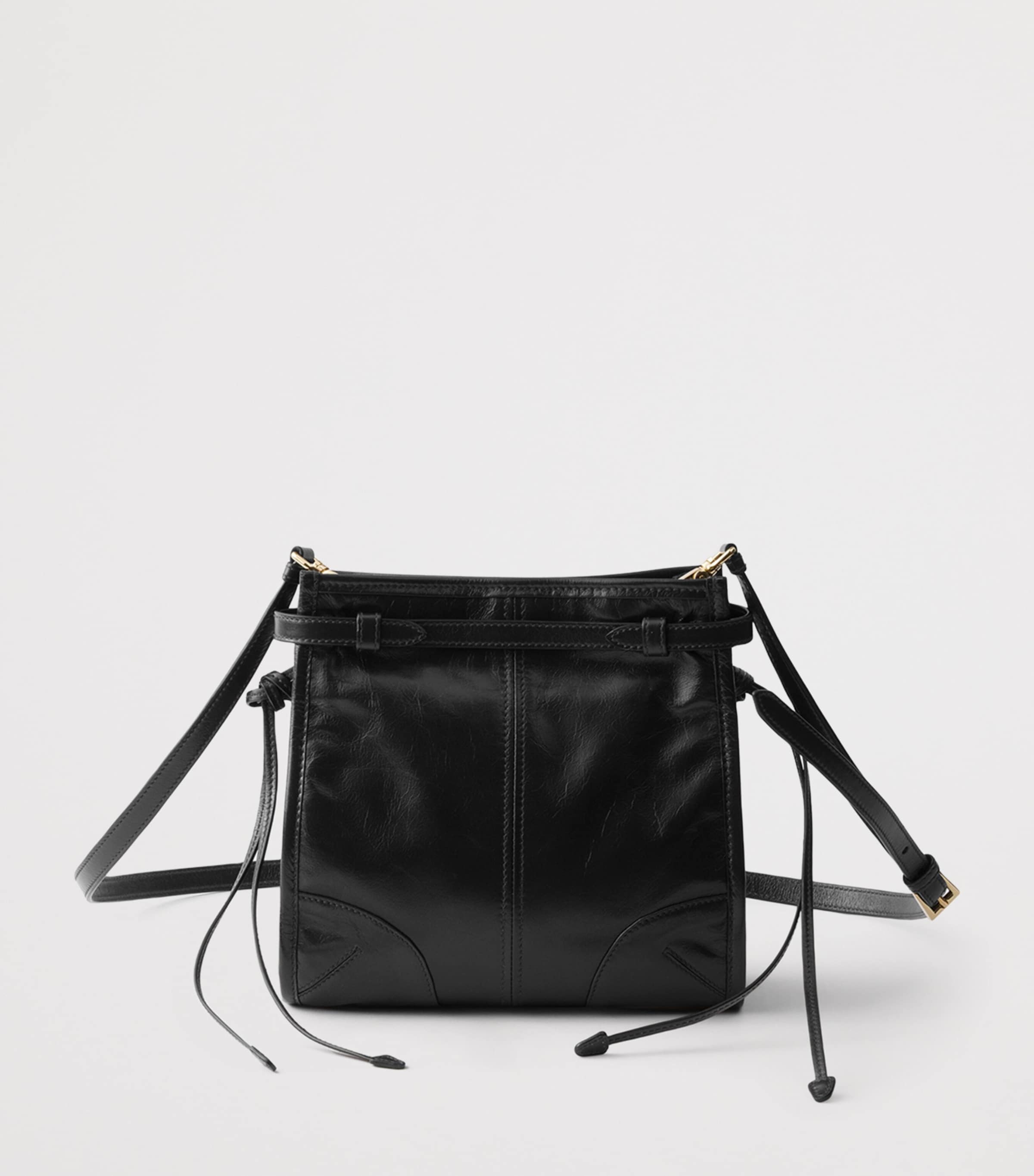Prada Mini Leather Bonnie Shoulder Bag Black Image 3