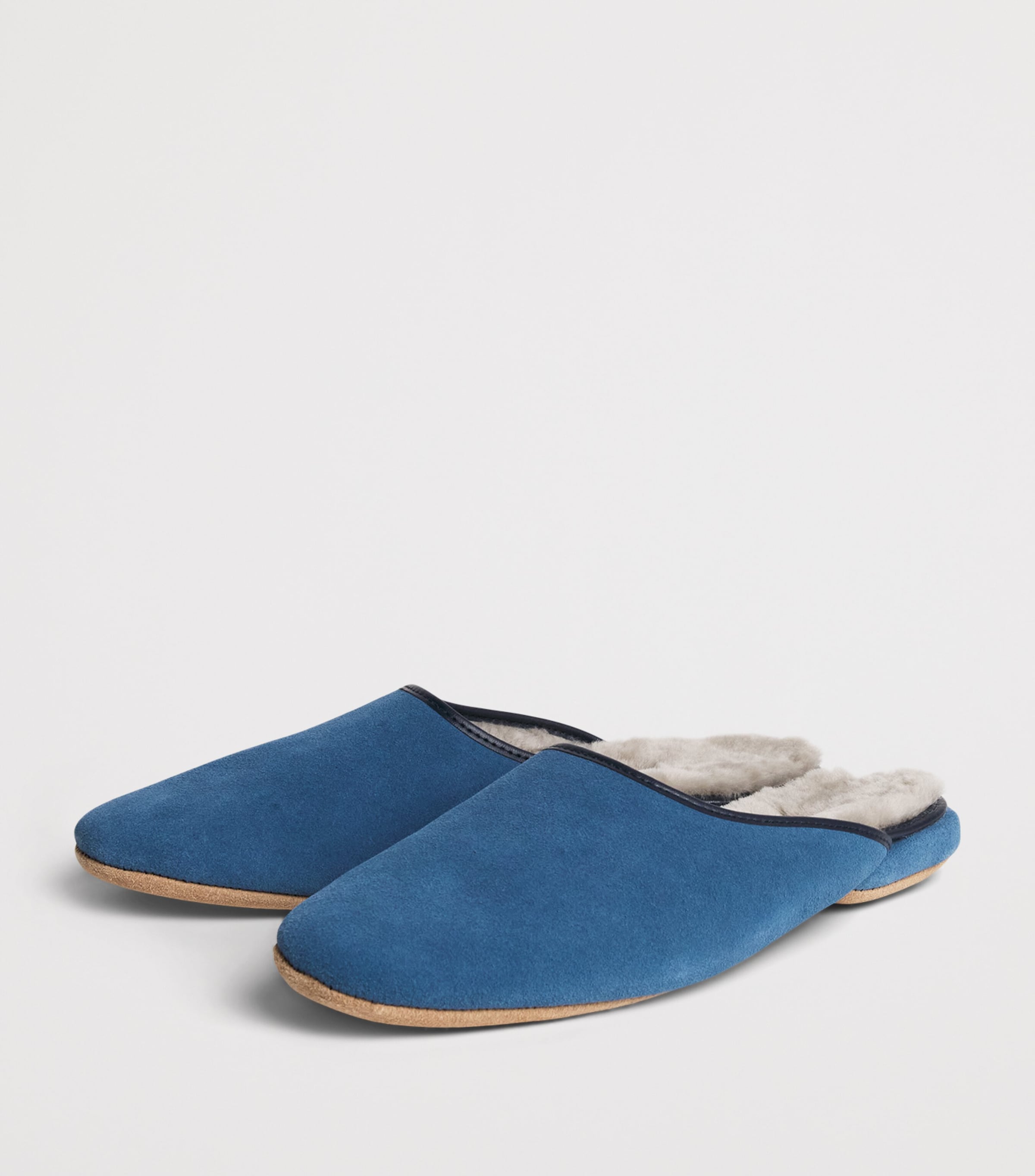 Derek Rose Suede Douglas Slippers Blue Image 3