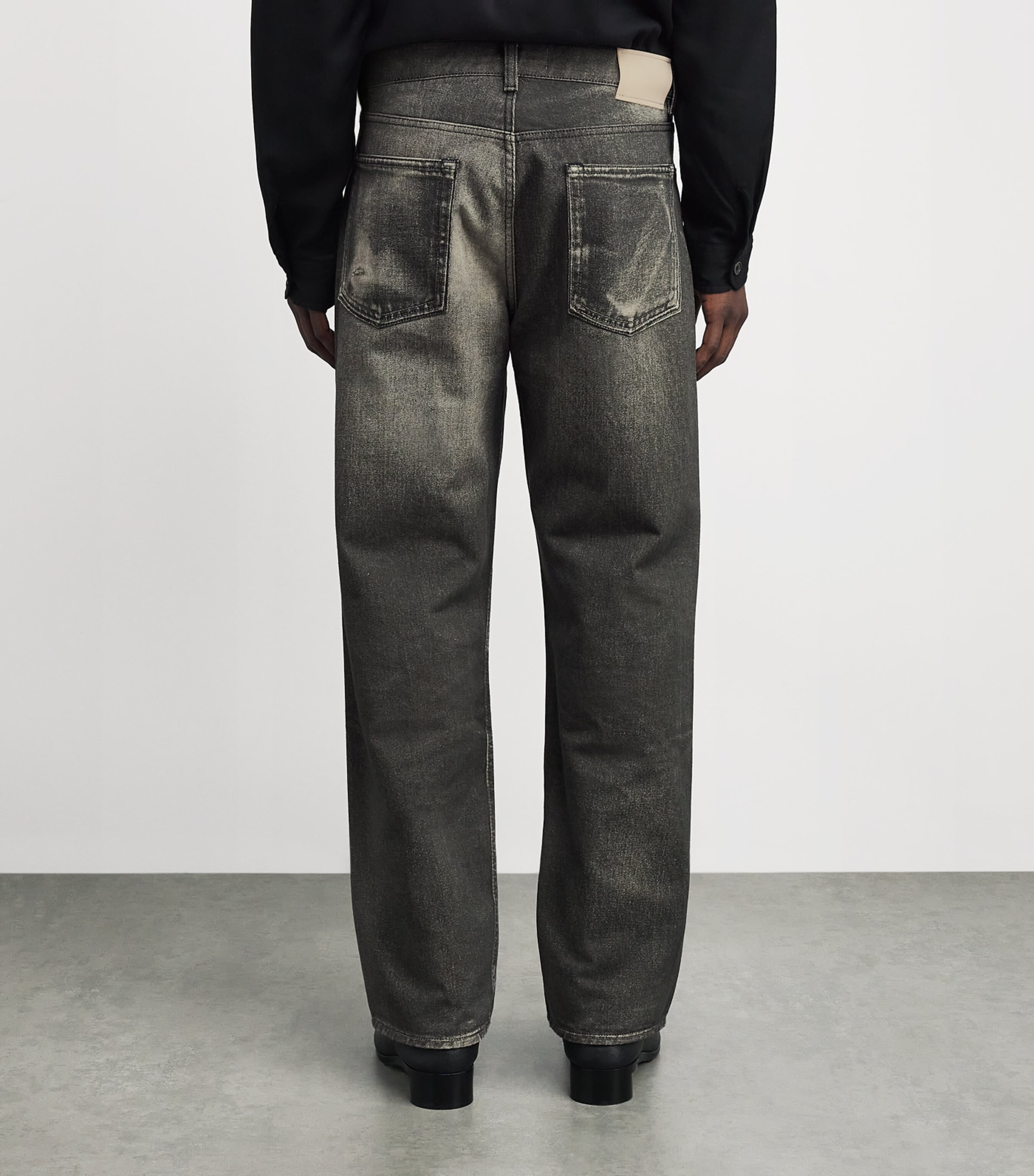 Trompe-l'Oeil Third Cut Straight Jeans DGTL BLCK AURRA PRNT Image 4