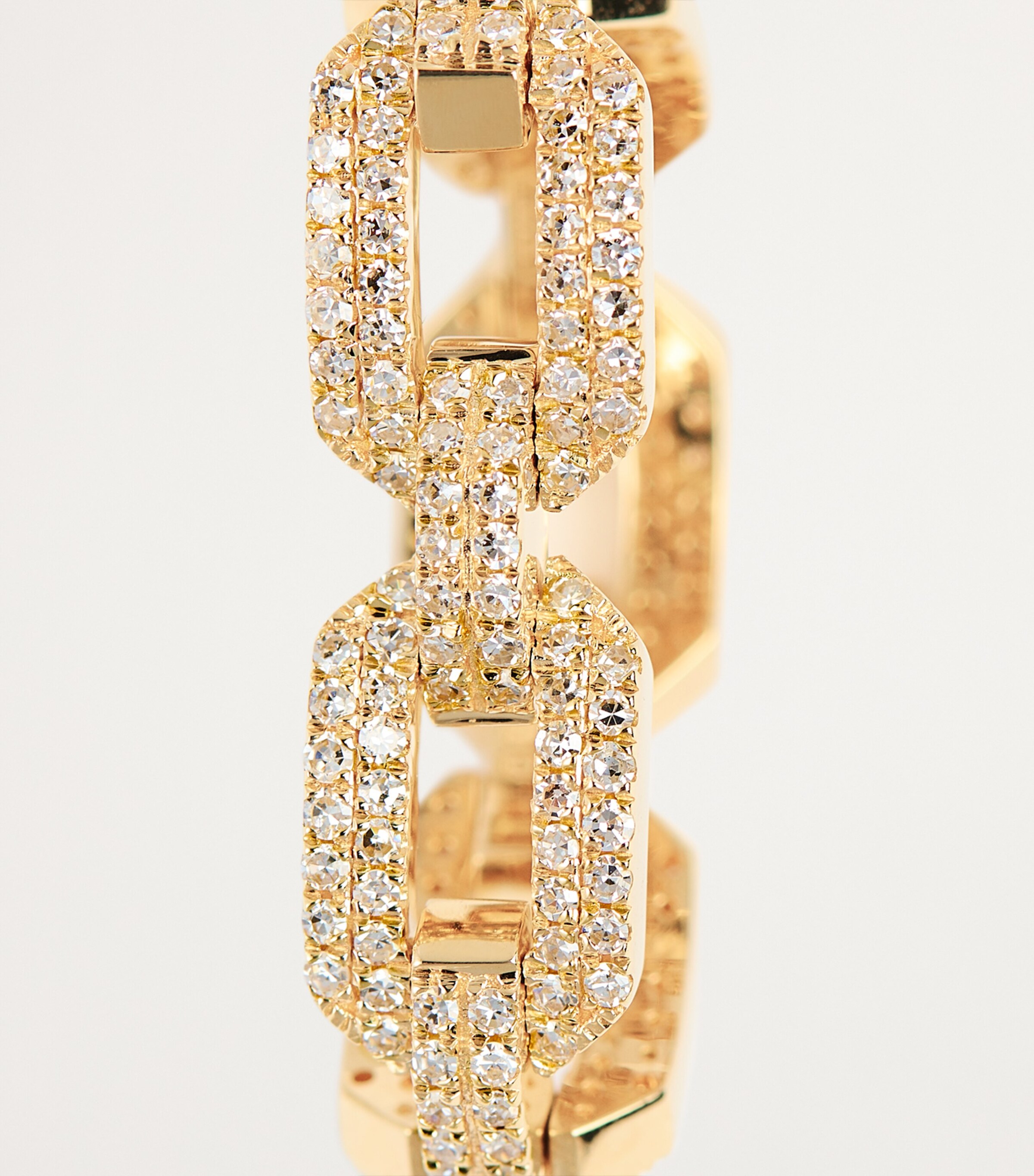 Yellow Gold and Diamond Pavé Link Ring YELLOW GOLD Image 4