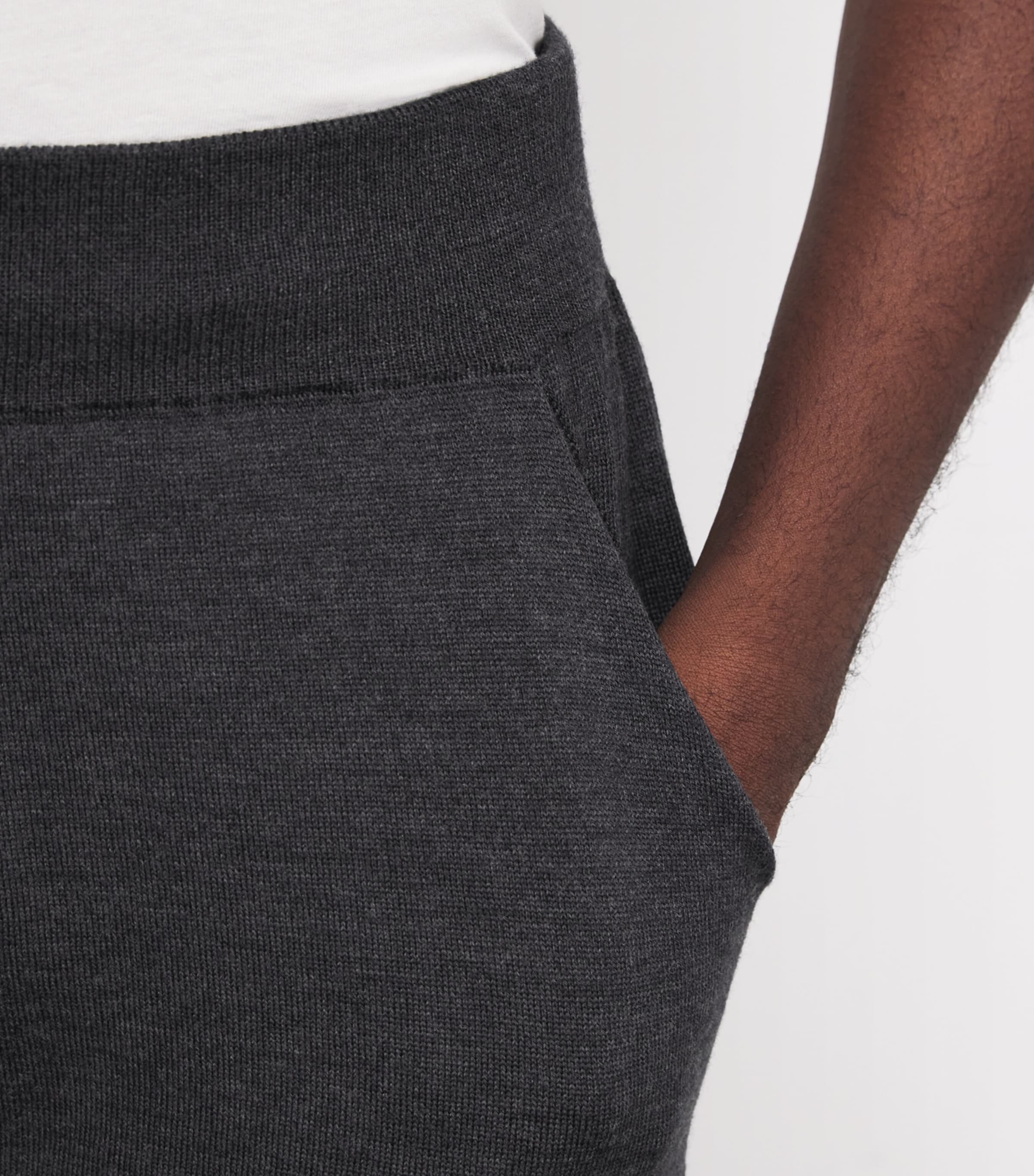 Merino Wool Cuffed Sweatpants CHARCOAL Image 6