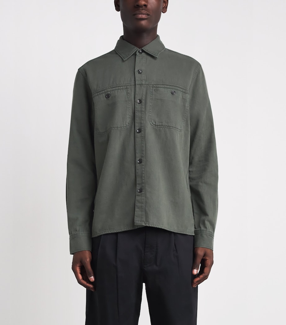 Rag & Bone Mens Workwear Denim Shirt Drkgrn Image 4