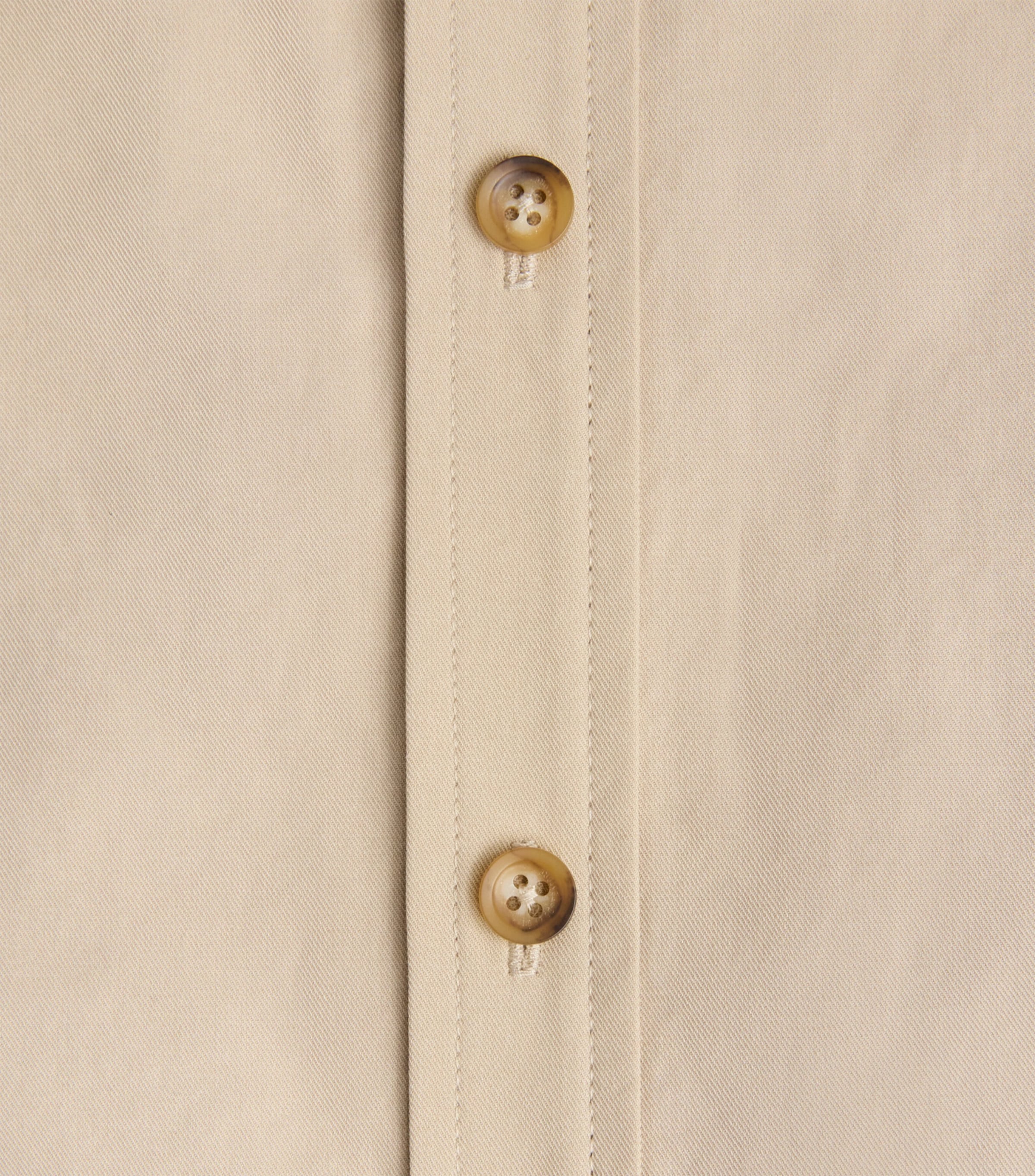 Le 17 Septembre Mens Cotton Chest Pocket Shirt Light Beige Image 6