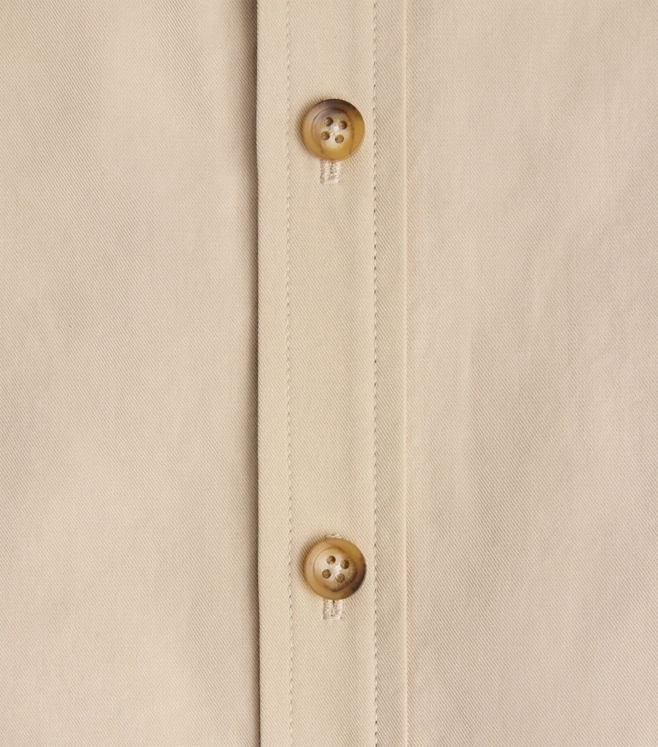 Le 17 Septembre Mens Cotton Chest Pocket Shirt Light Beige Image 6