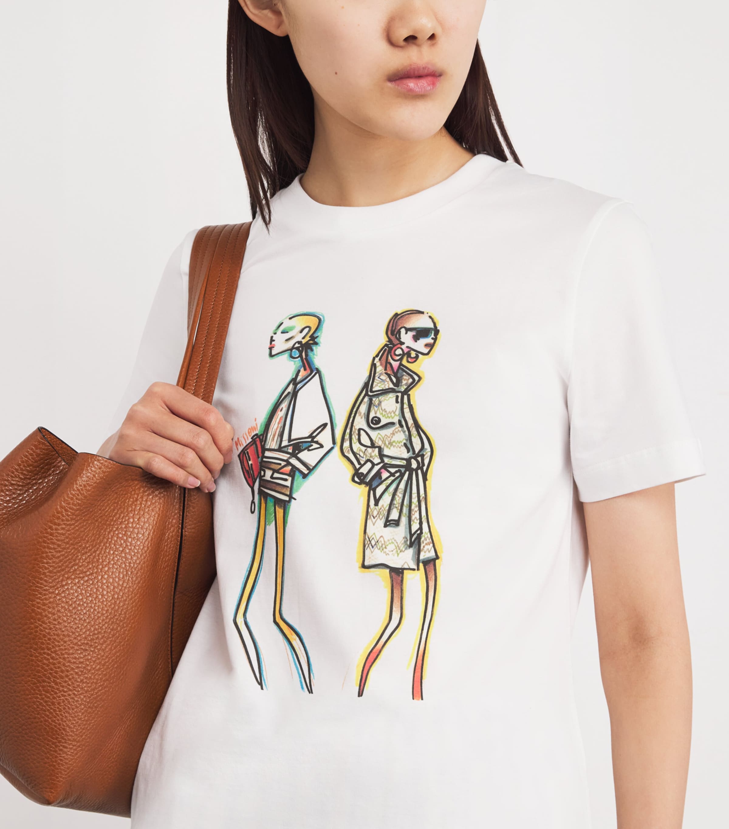 Cotton Graphic Print T-Shirt SMSN7 WHITE WMN PRNT Image 6