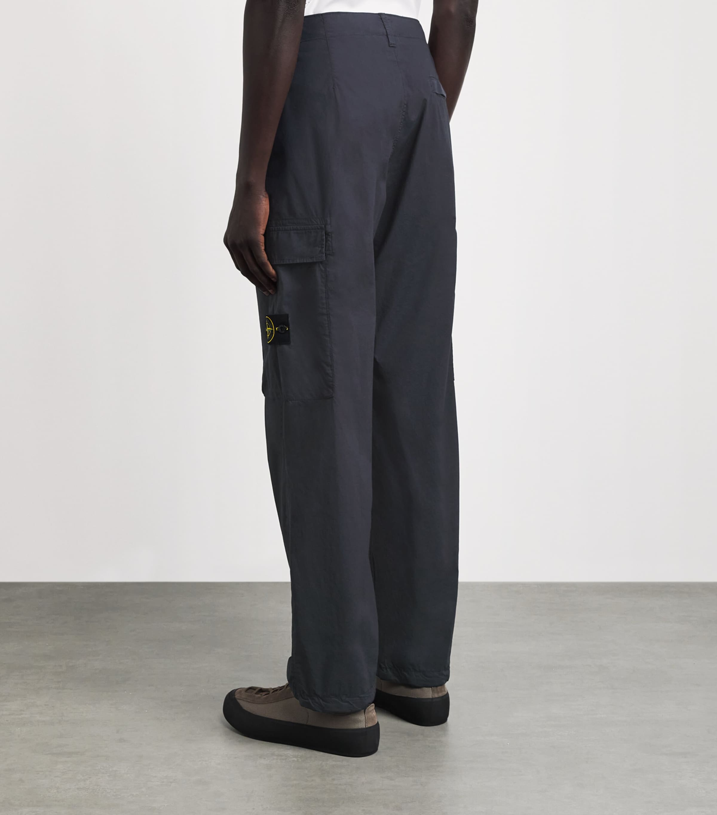 Stone Island Mens Stretch-Cotton Straight Cargo Trousers Image 5