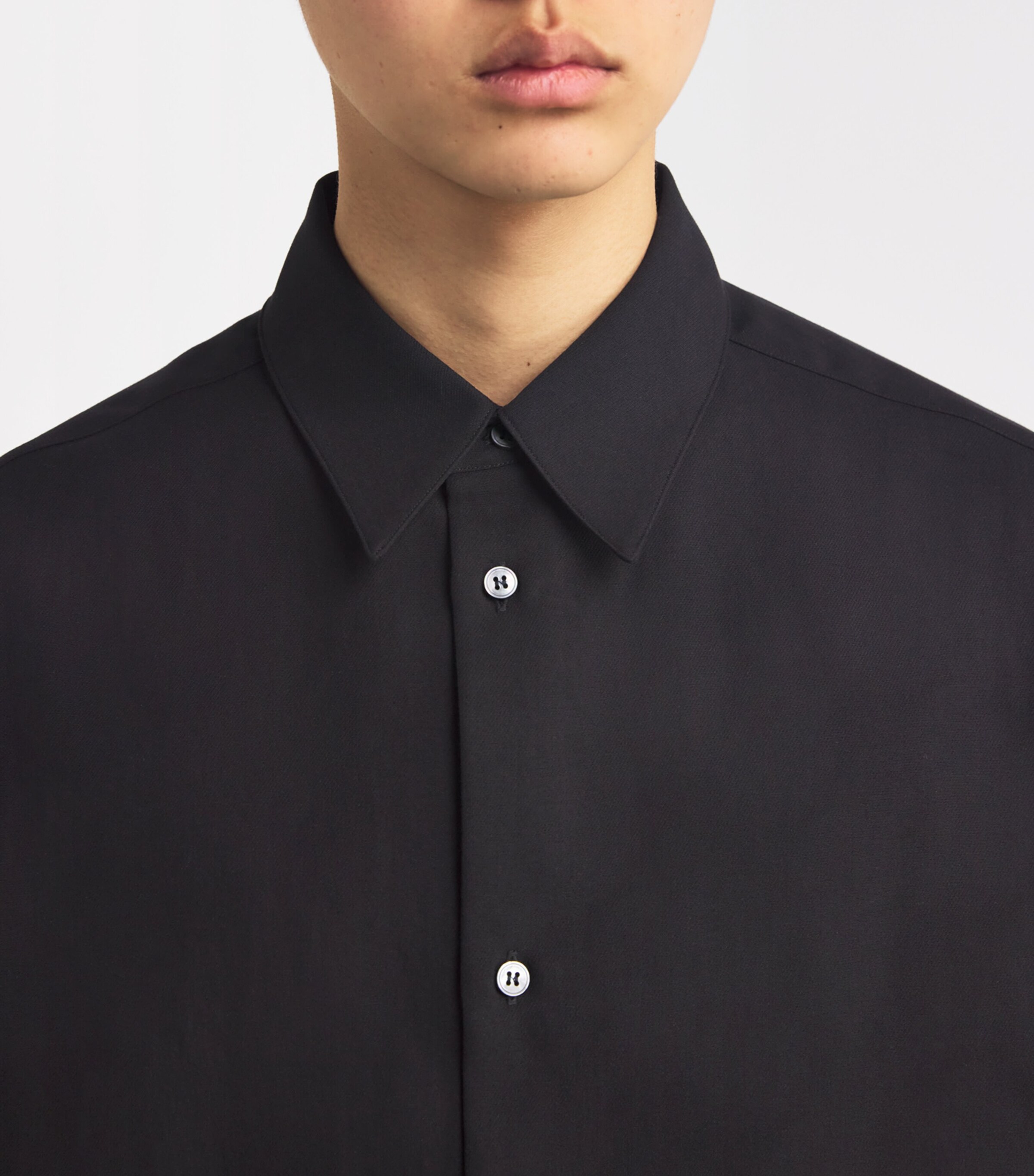 Studio Nicholson Mens Cotton-Blend Sorono Oversized Shirt Black Image 6