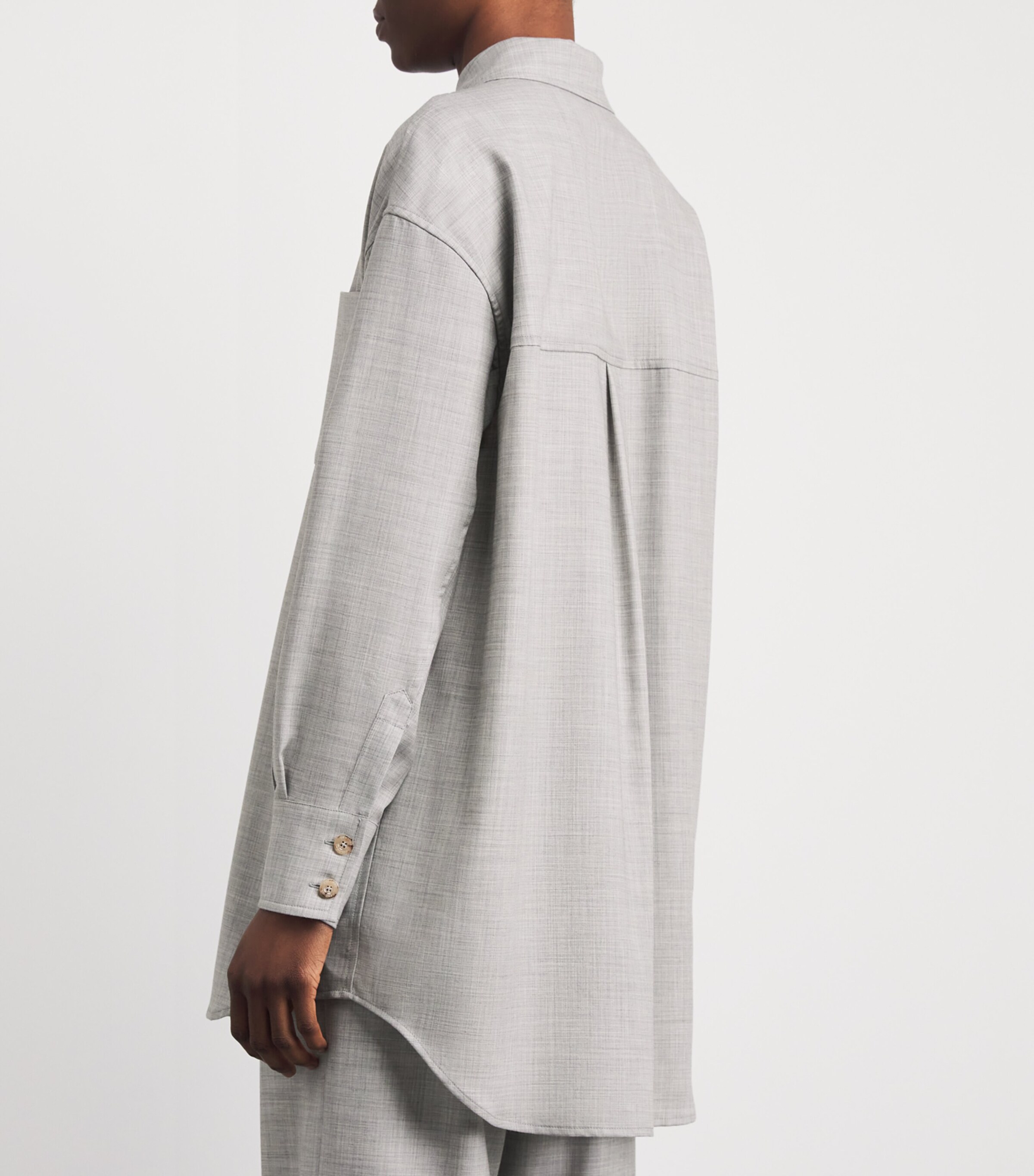 Colombo Womens Cashmere Button-Up Shirt Grey Image 5