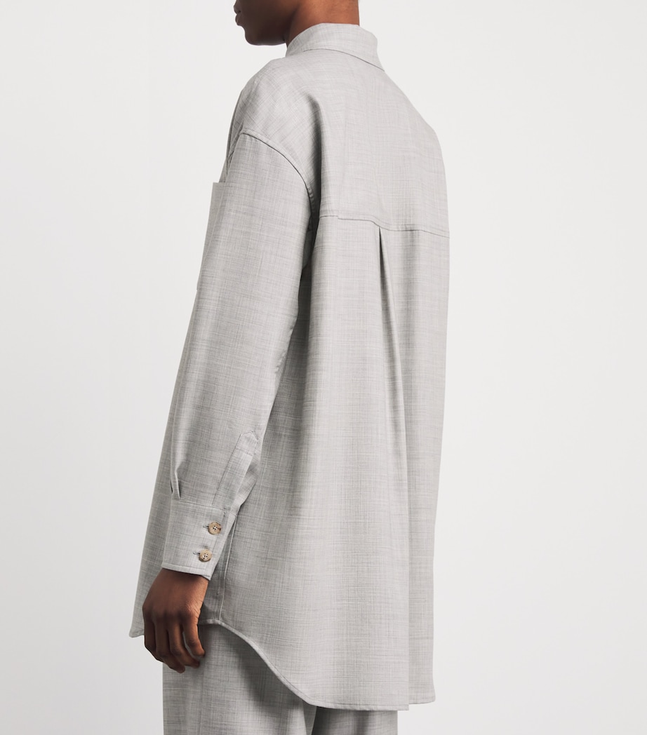 Colombo Womens Cashmere Button-Up Shirt Grey Image 5