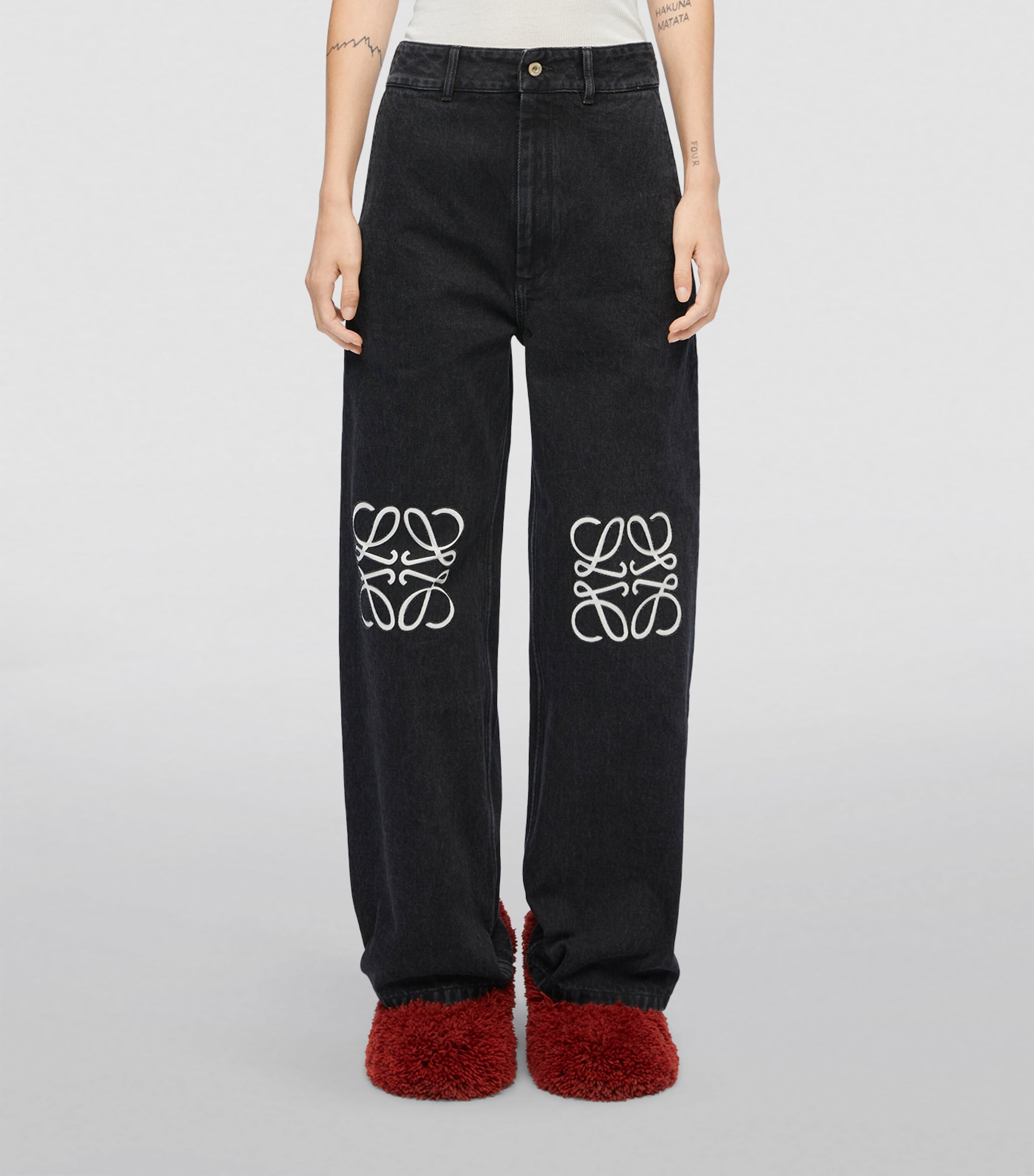 LOEWE Black Anagram Baggy Jeans | Harrods UK