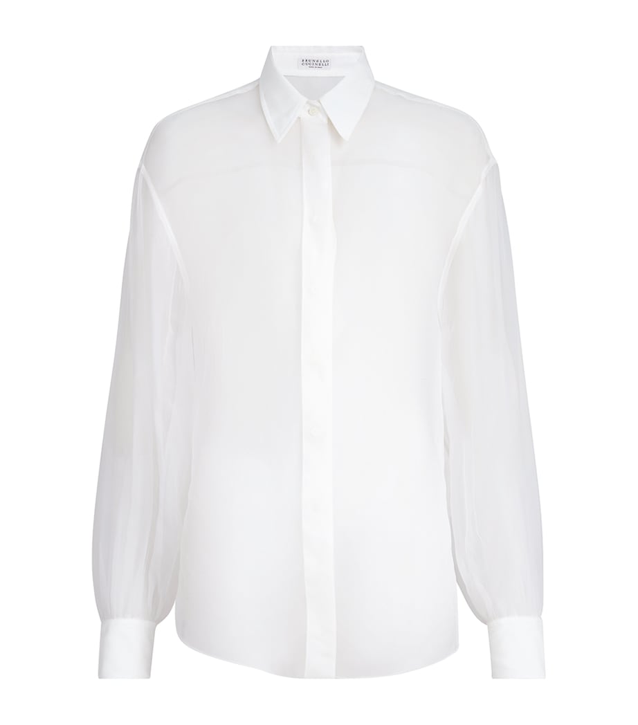 Brunello Cucinelli Womens Silk Shirt White Image 1