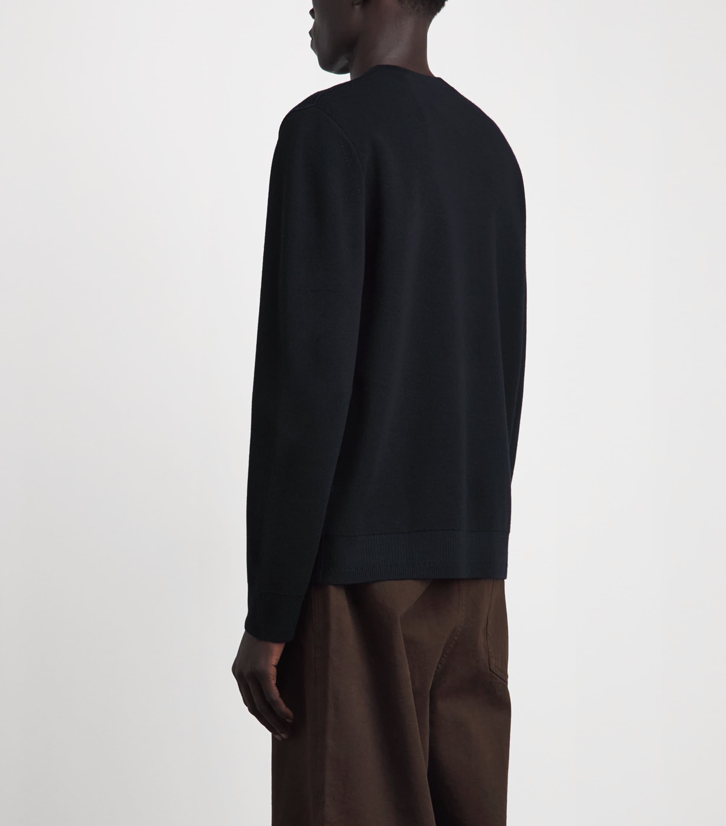 Paul Smith Mens Merino Henley Sweater Dark Navy Image 5