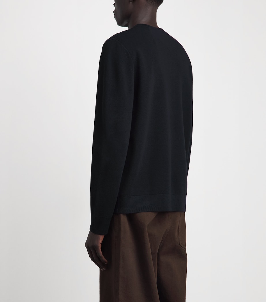 Paul Smith Mens Merino Henley Sweater Dark Navy Image 5