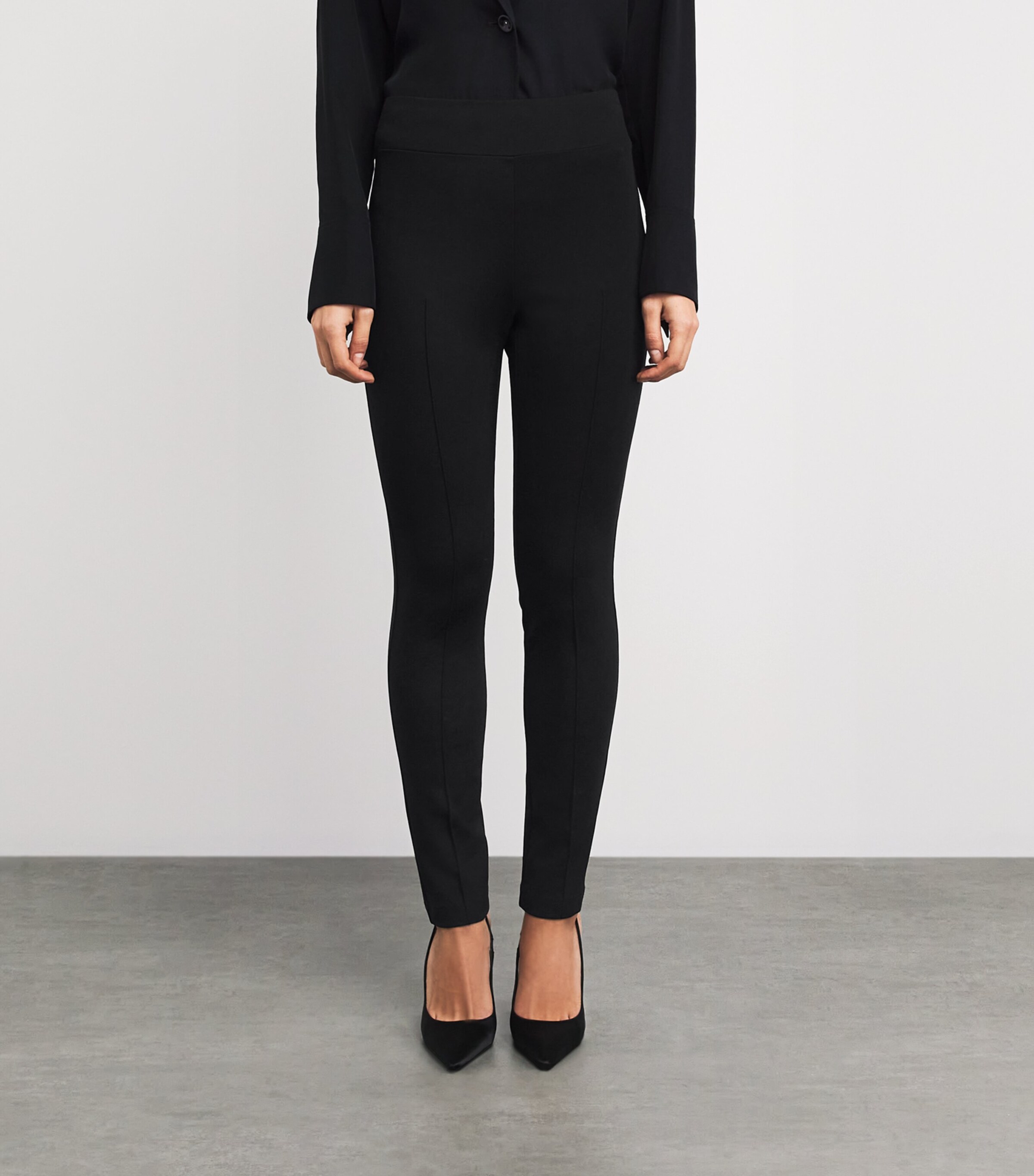 ESSE Studios Womens Stretch-Jersey Alba Leggings Black Image 4