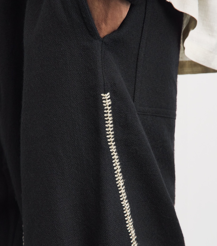 Kartik Research Mens Wool Rabari Sultan Trousers Black/brown Image 3