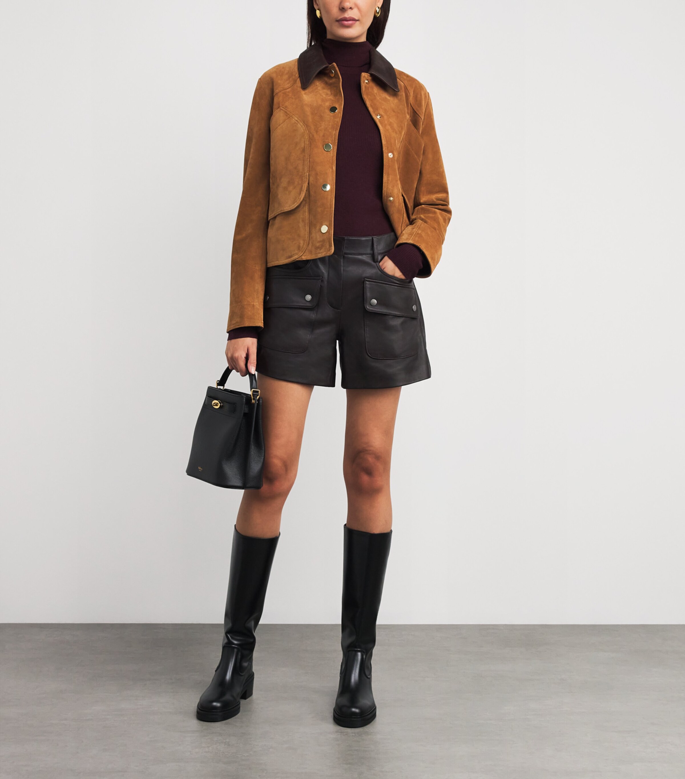 Wool-Silk Rollneck Sweater BURGUNDY Image 2