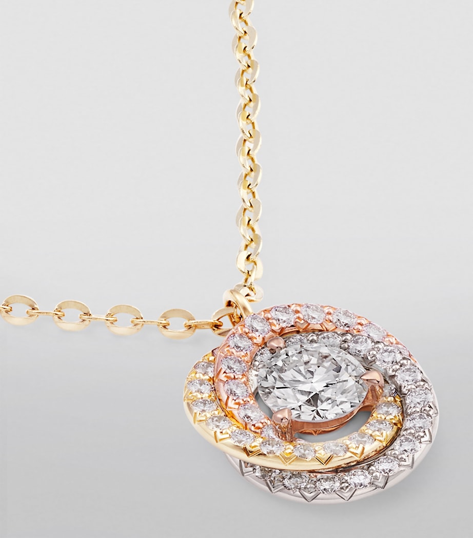 Mixed Gold and Diamond Trinity Necklace MIXED GOLD Image 4