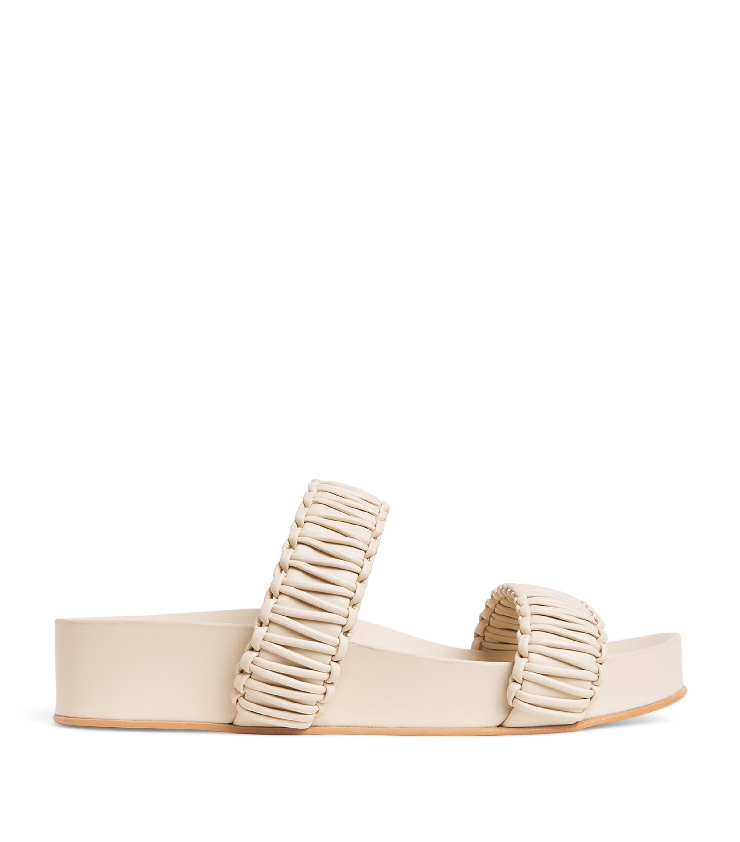 Joseph Leather Braided Isha Sandals Powder Image 1