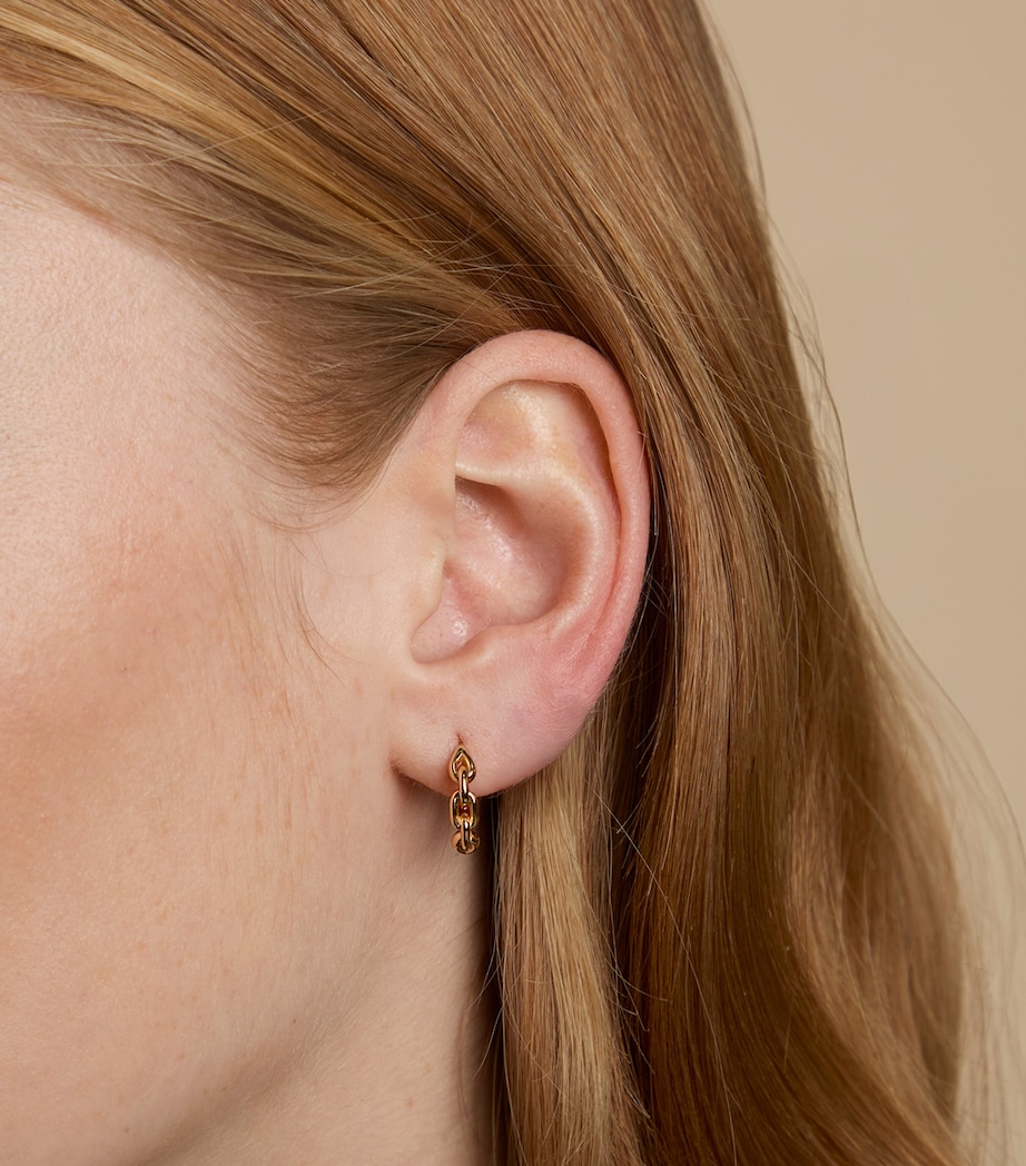 Astrid & Miyu Gold-Plated Hardware Link Hoop Earrings Gold Image 2
