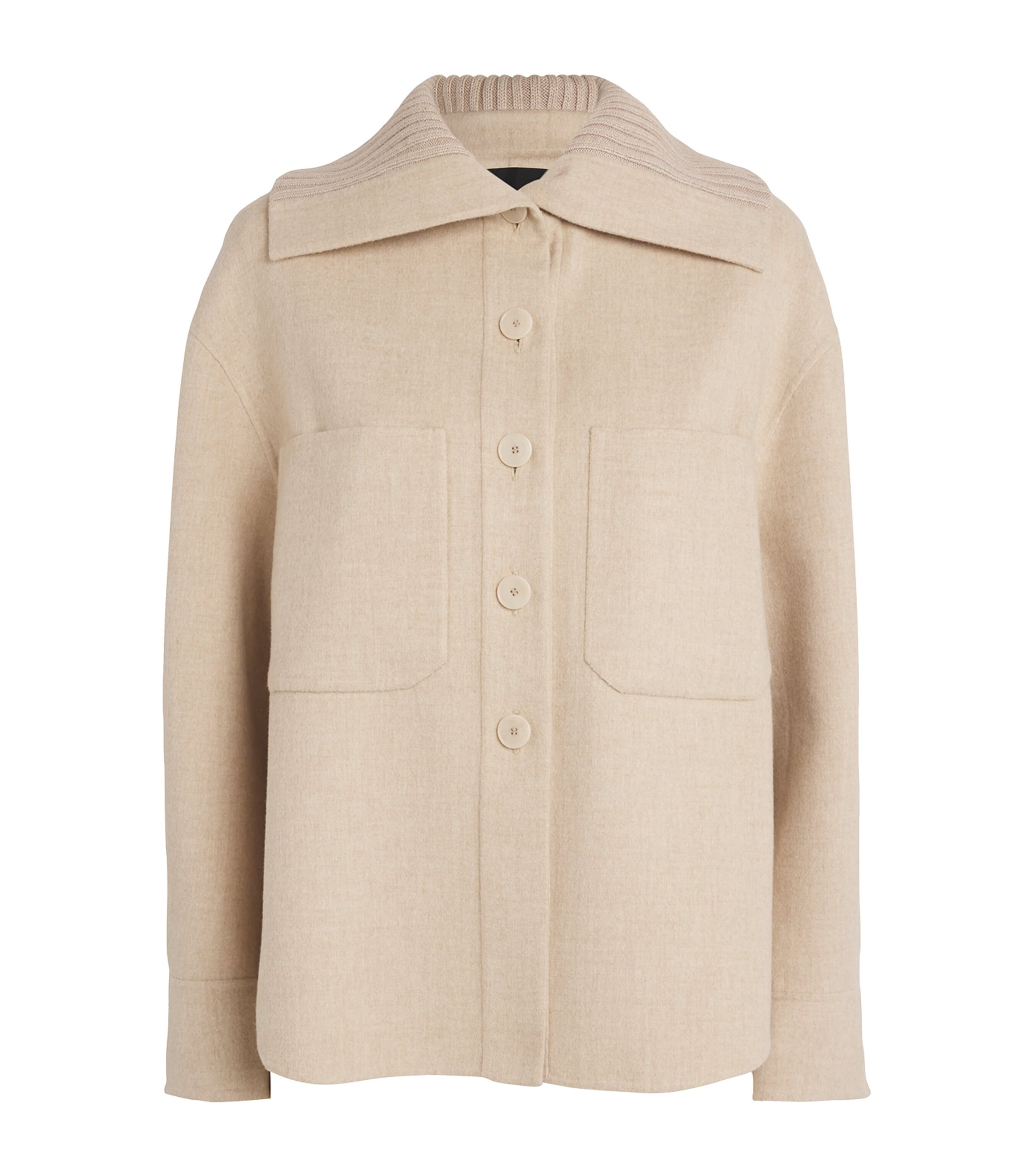 Shop Joseph Wool-silk Henri Shirt Jacket In Beige