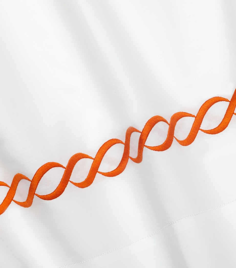 Treccia Pillowcase (13cm x 41cm) WHITE/ORANGE Image 3