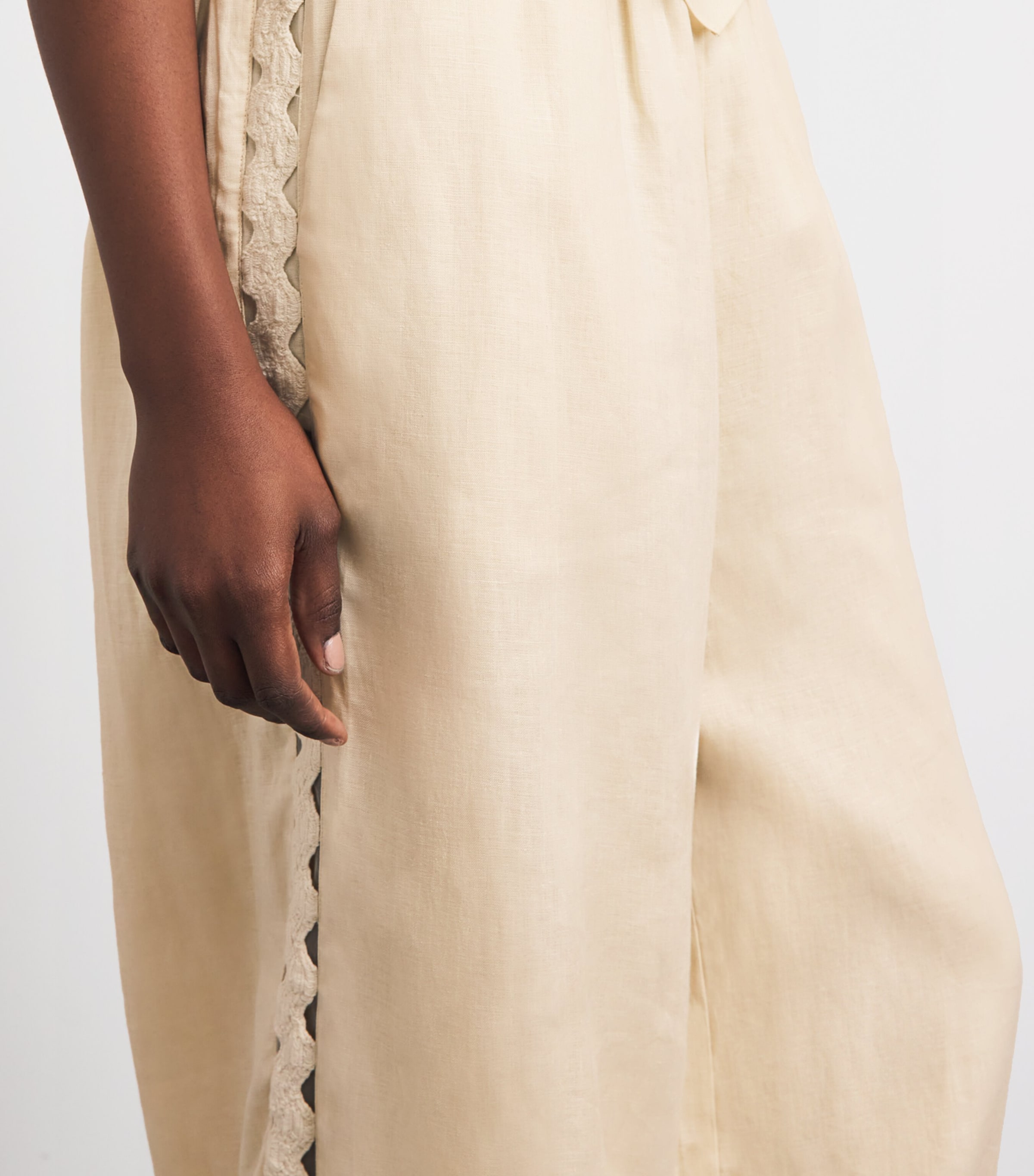 Simkhai Womens Linen-Hemp Selah Ballon Trousers Sand Image 3
