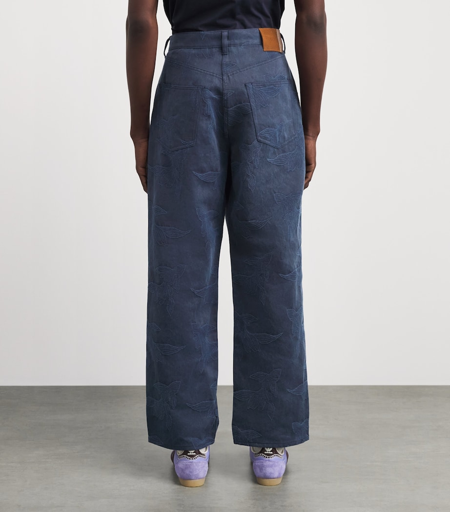 Paul Smith Mens Fish Embroidered Straight Jeans Image 5