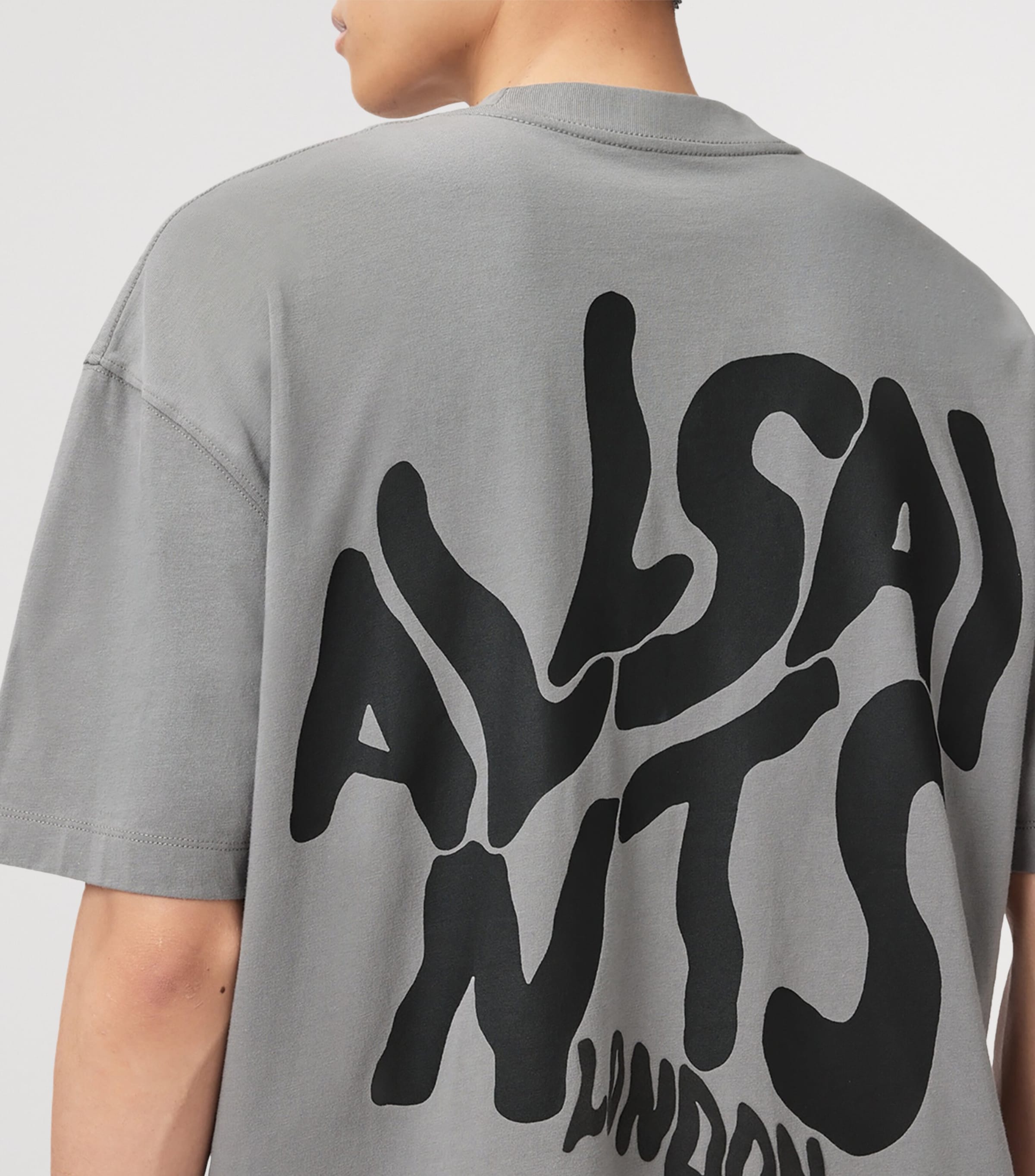 AllSaints Mens Organic Cotton Orlando T-Shirt March Grey Image 9