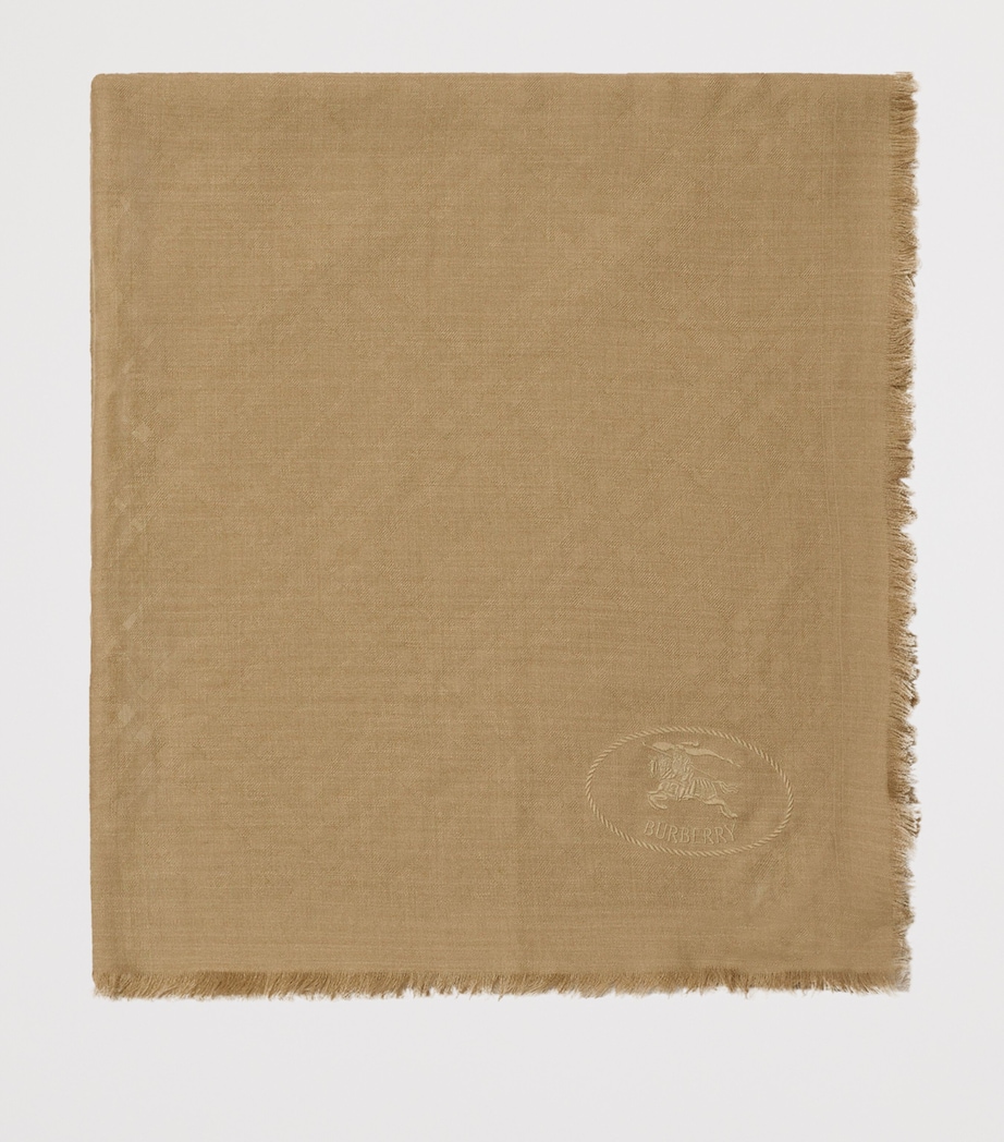Wool Wide Check Scarf SAND Image 6