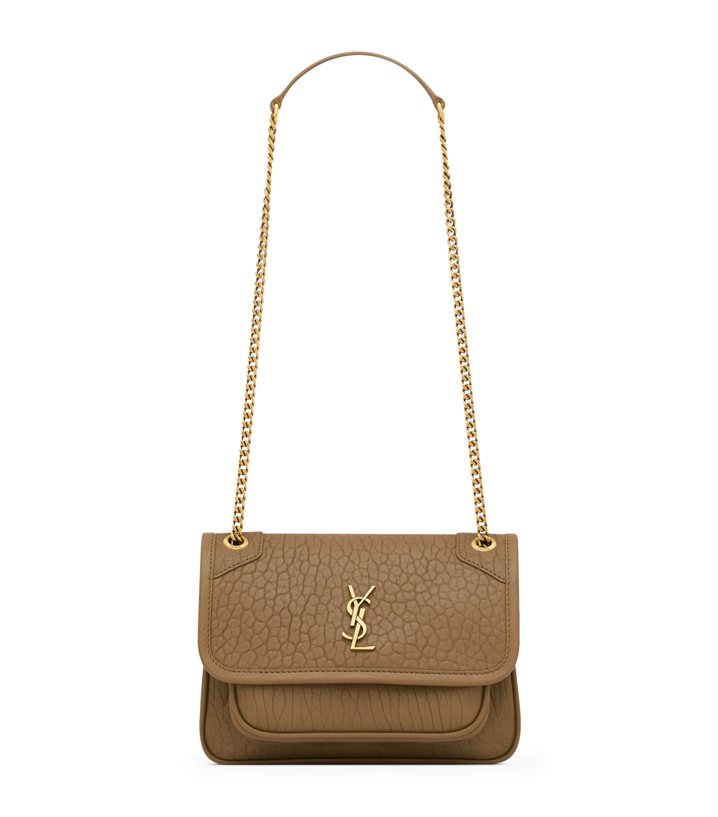 Saint Laurent Mini Leather Niki Shoulder Bag In Beige