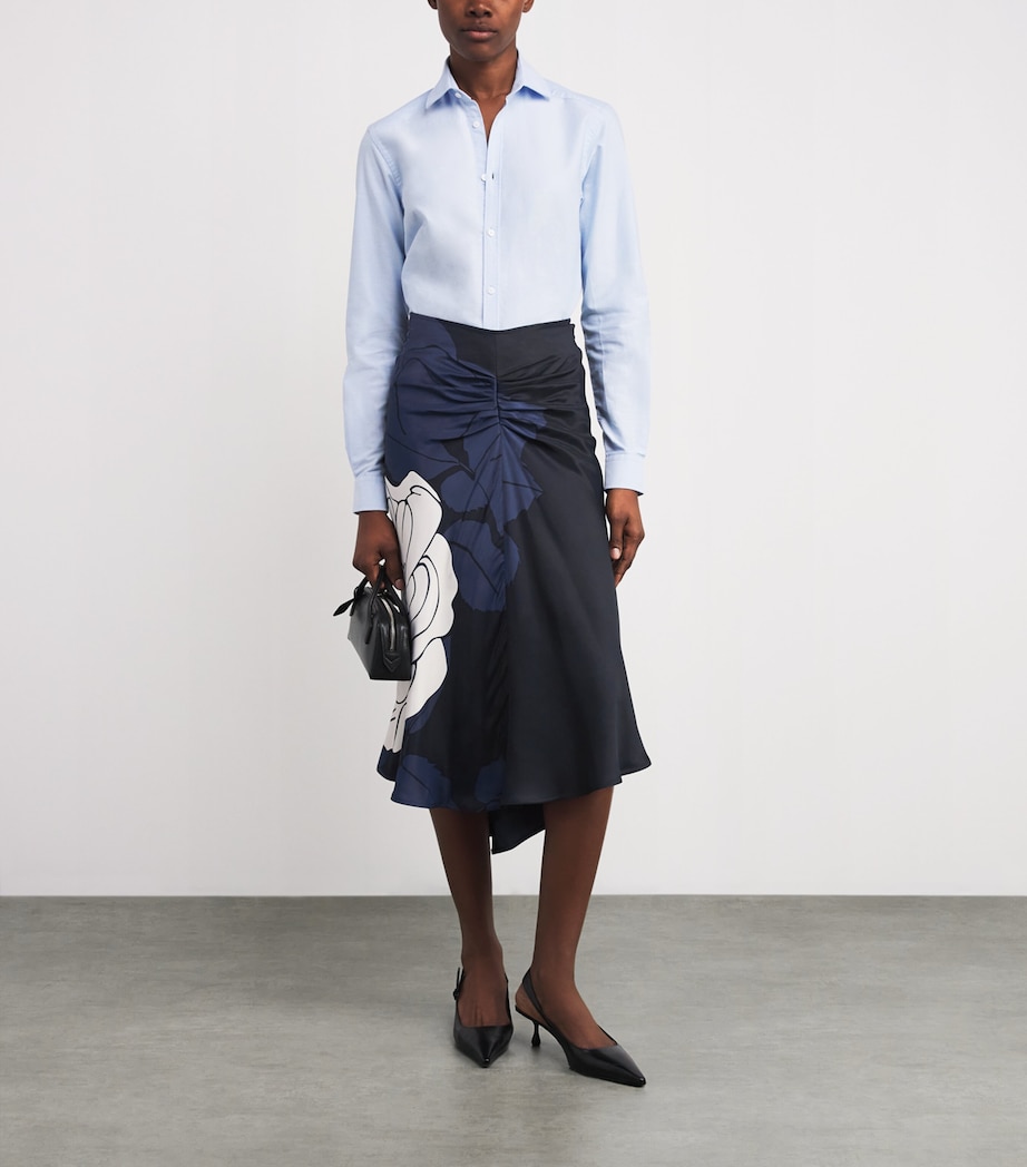 Twill Printed Midi Skirt 9638 DARK NV/PALE RS Image 2