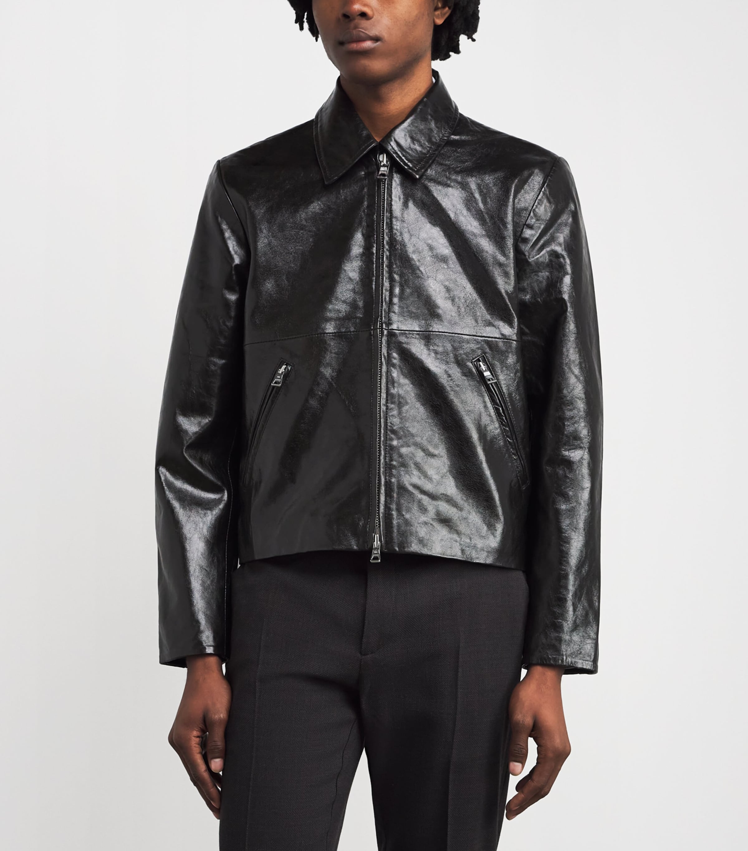 Won Hundred Mens Leather Dutton Jacket Black Image 4