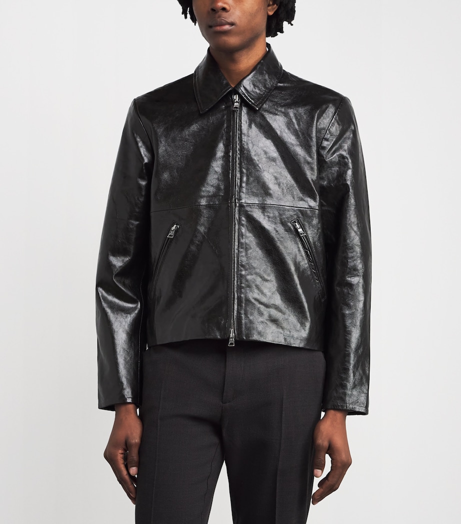 Won Hundred Mens Leather Dutton Jacket Black Image 4