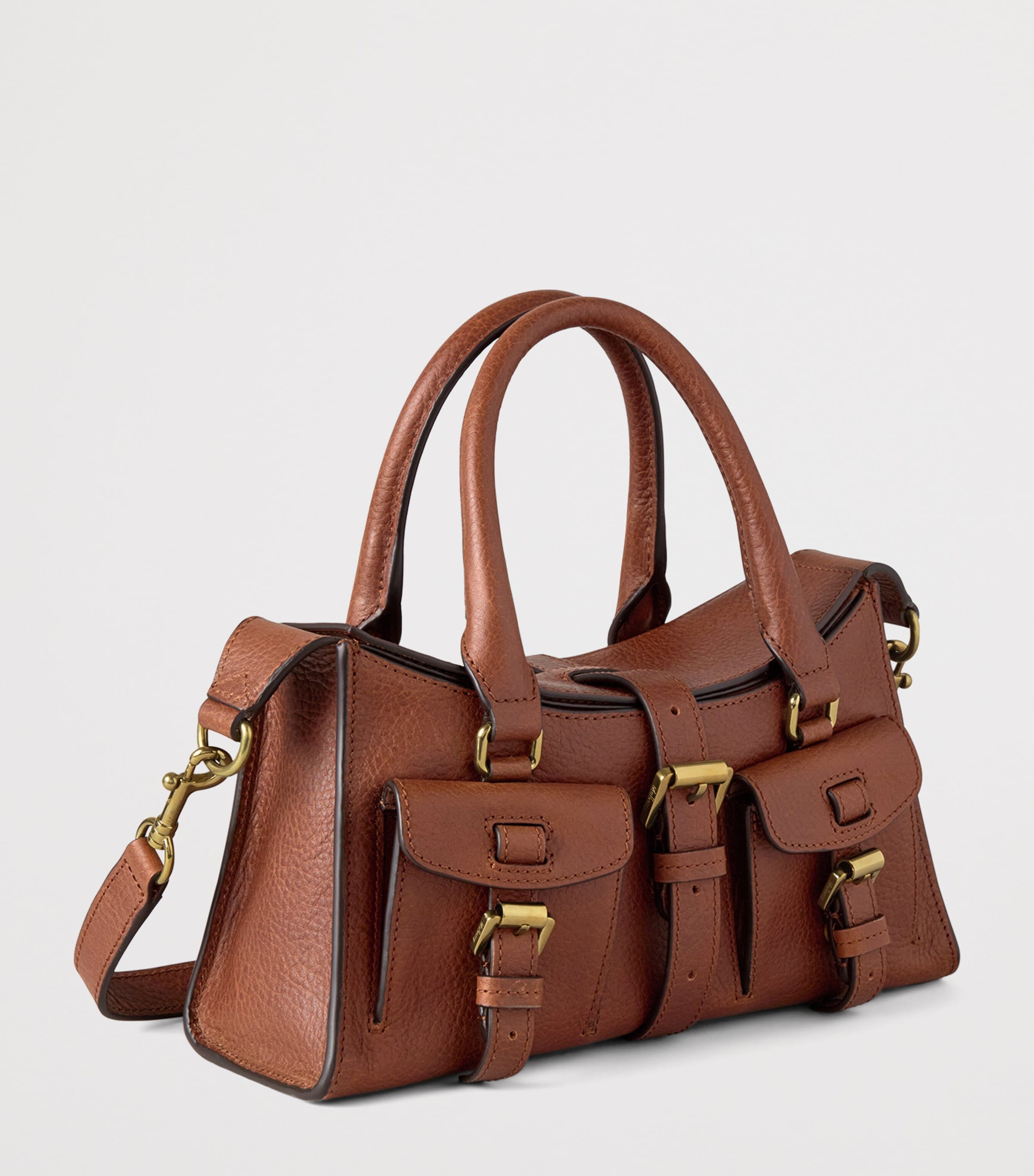 Mulberry Brown Mini Leather Roxanne Top-Handle Bag | Harrods US