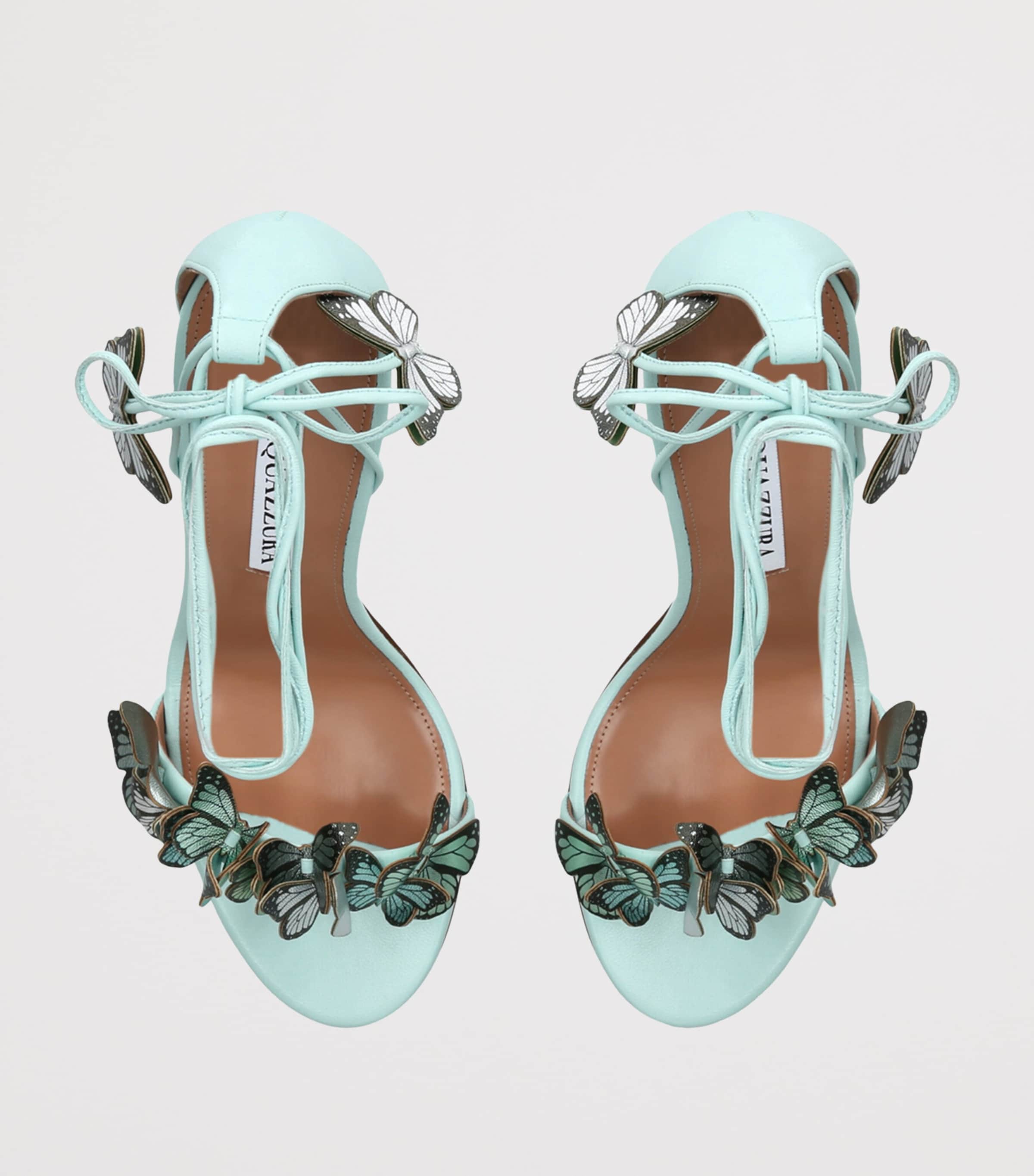 Aquazzura Papillon Heeled Sandals 105 Pale Blue Image 3
