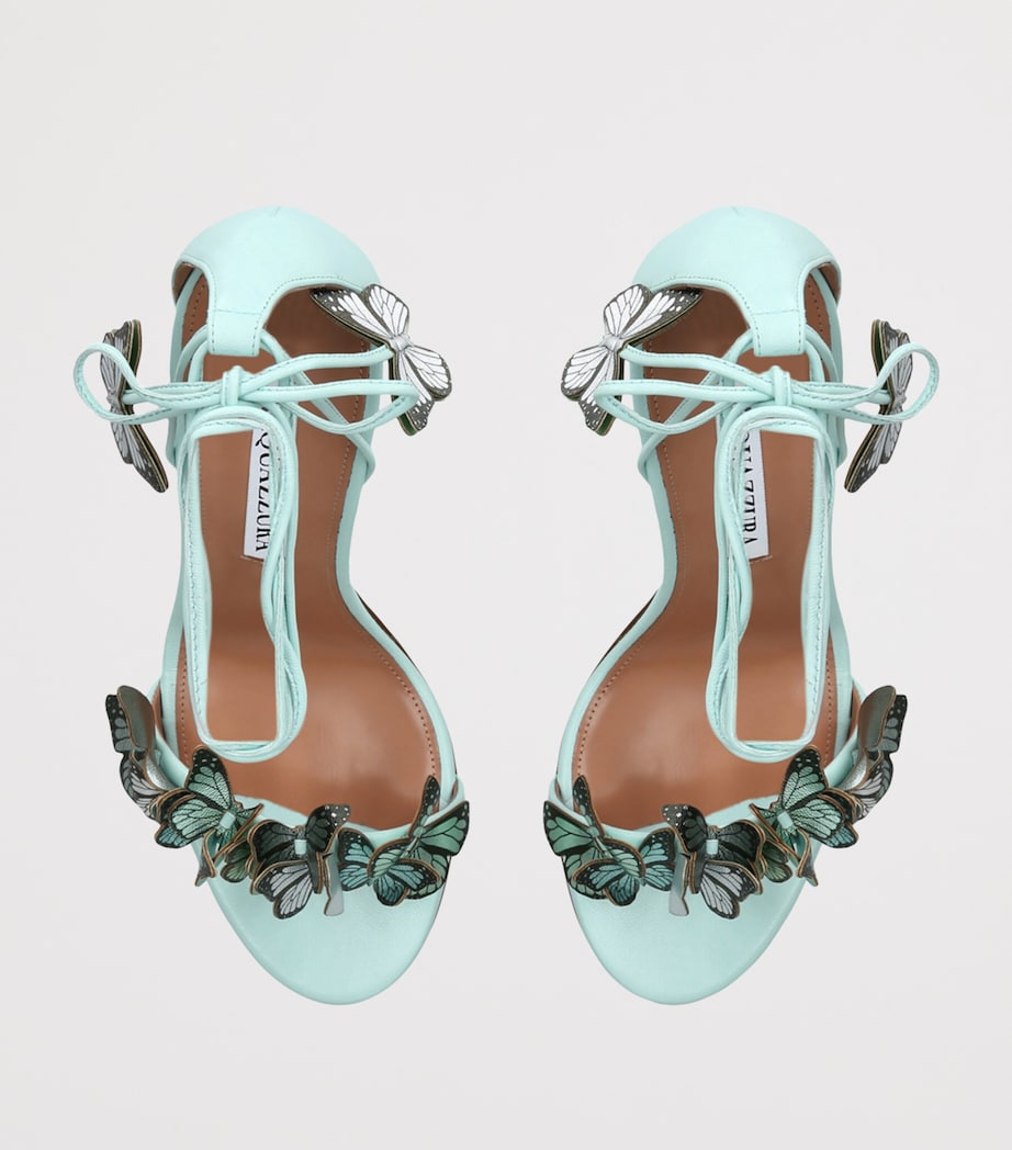 Aquazzura Papillon Heeled Sandals 105 Pale Blue Image 3