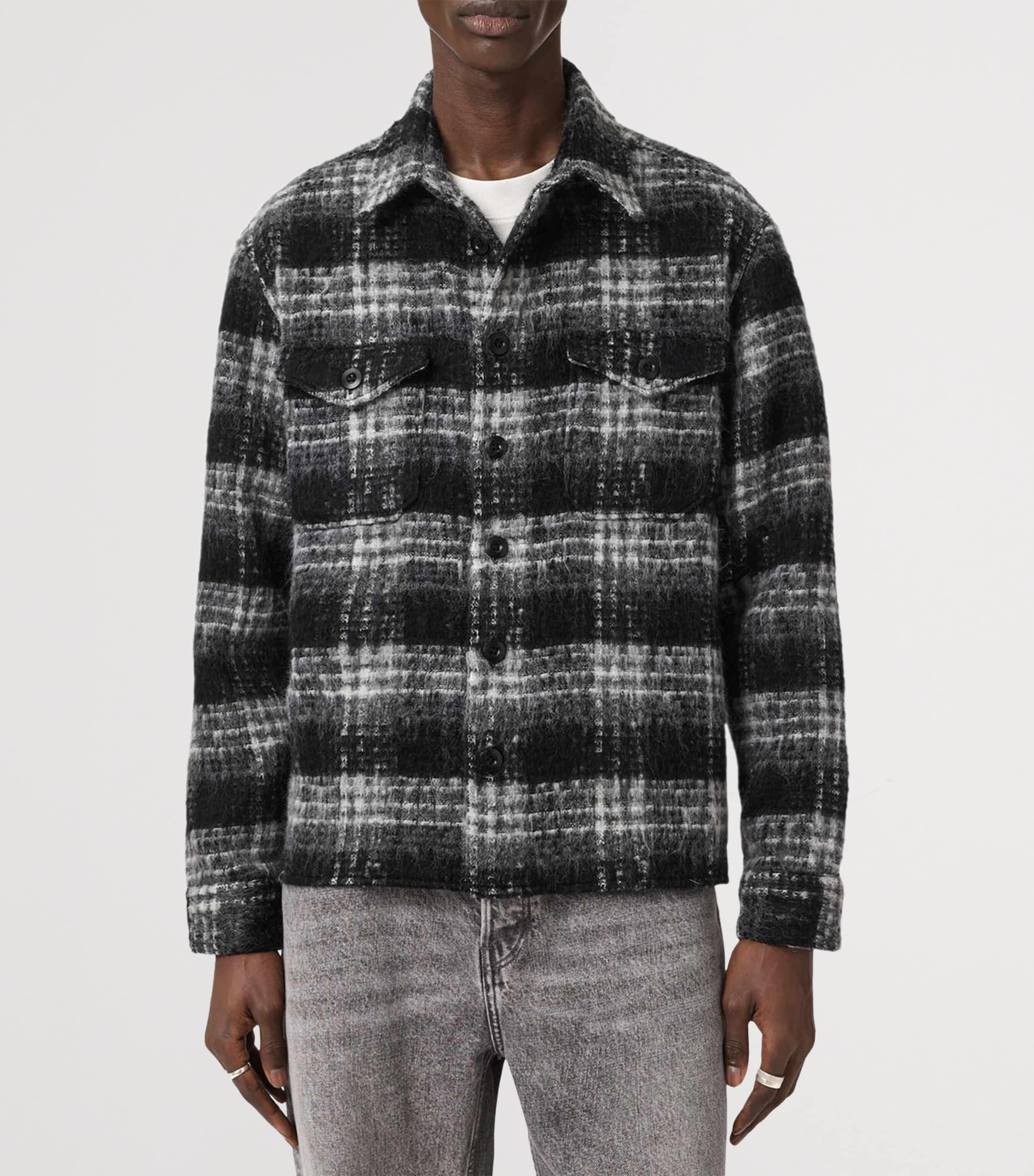 AllSaints Mens Check Korey Shirt Black/charcoal Image 5