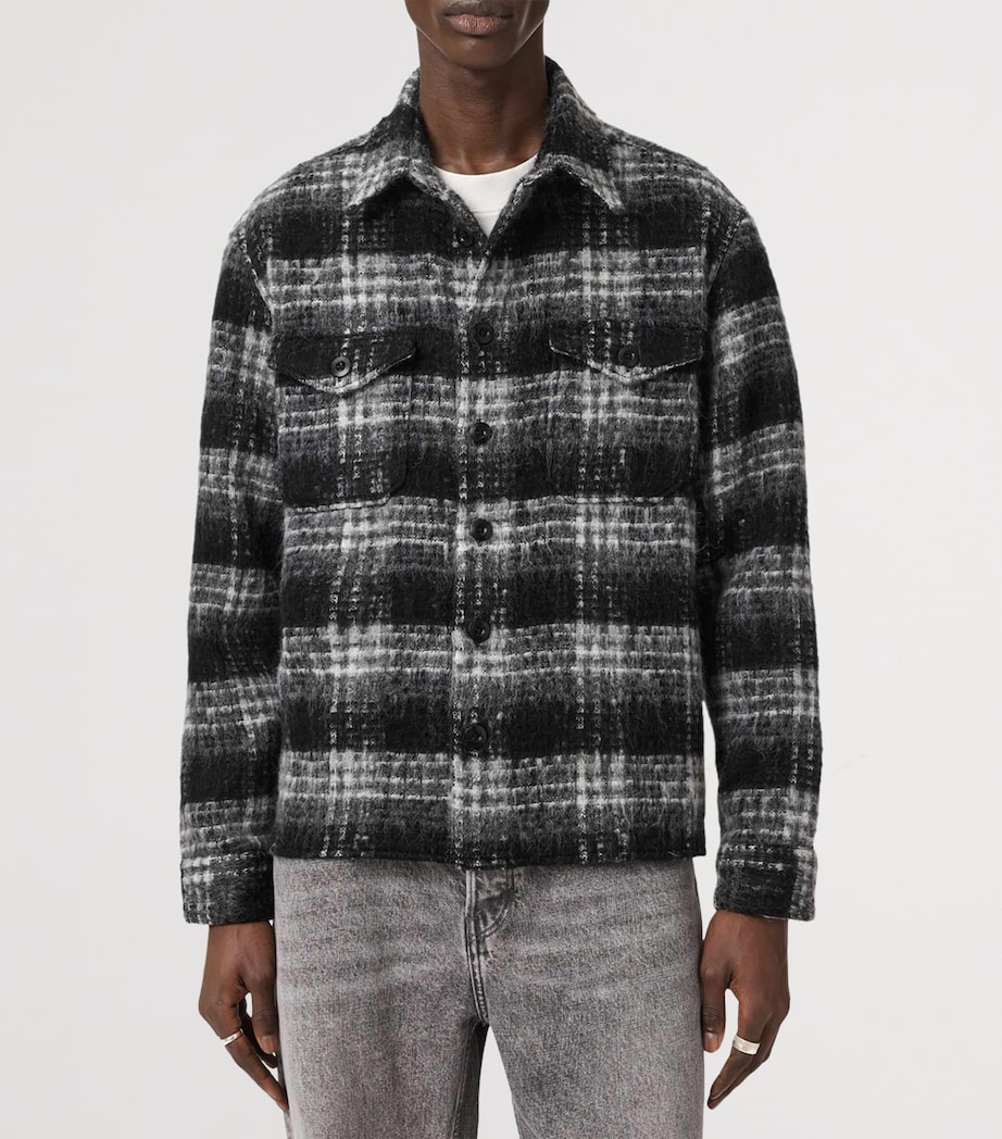 AllSaints Mens Check Korey Shirt Black/charcoal Image 5