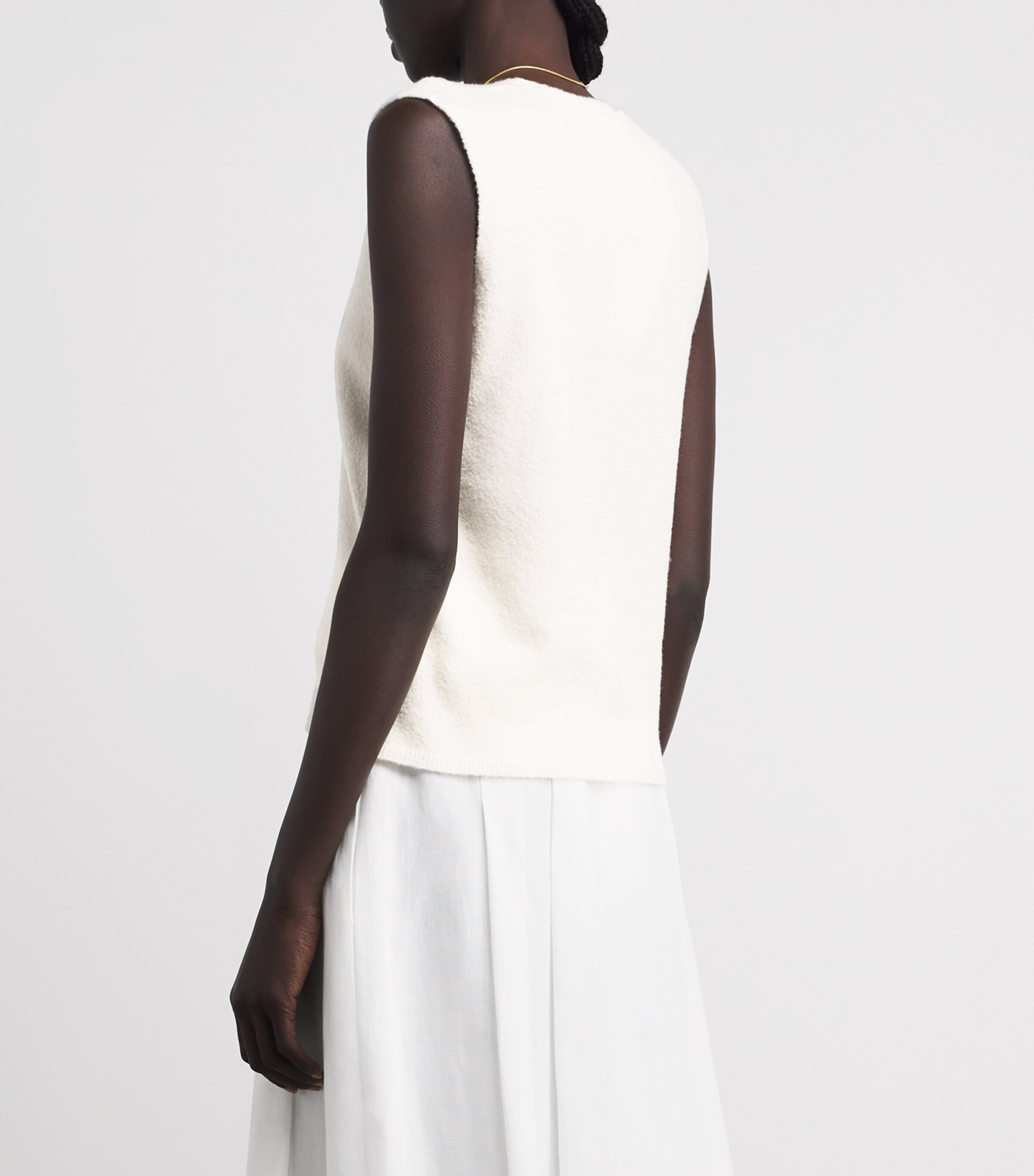Gabriela Hearst Womens Cashmere Bouclé Tank Top Wht White Image 5